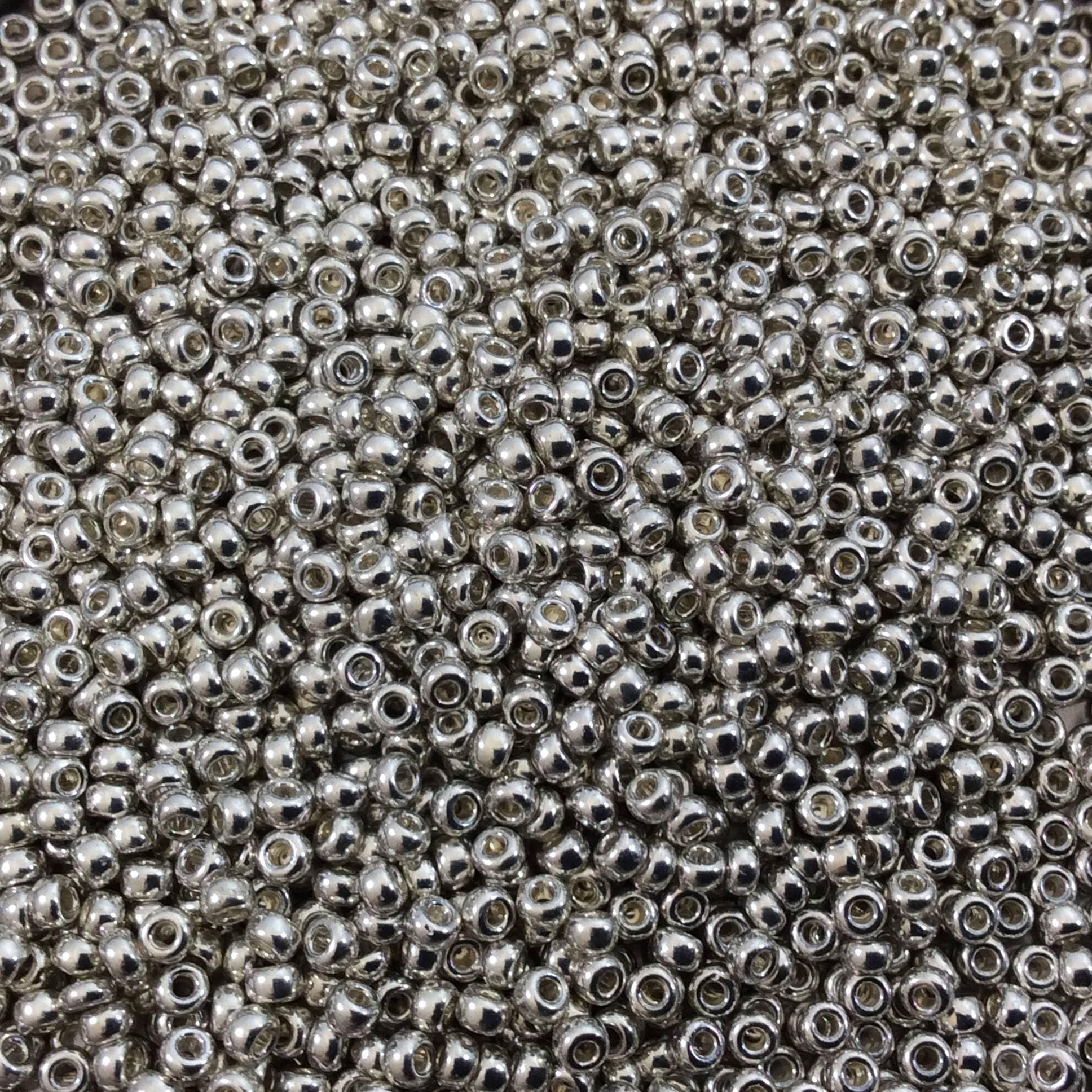 Miyuki Galvanized Silver Japanese round rocailles glass seed beads 11/0 Approximately 24 gram 5 inch tube