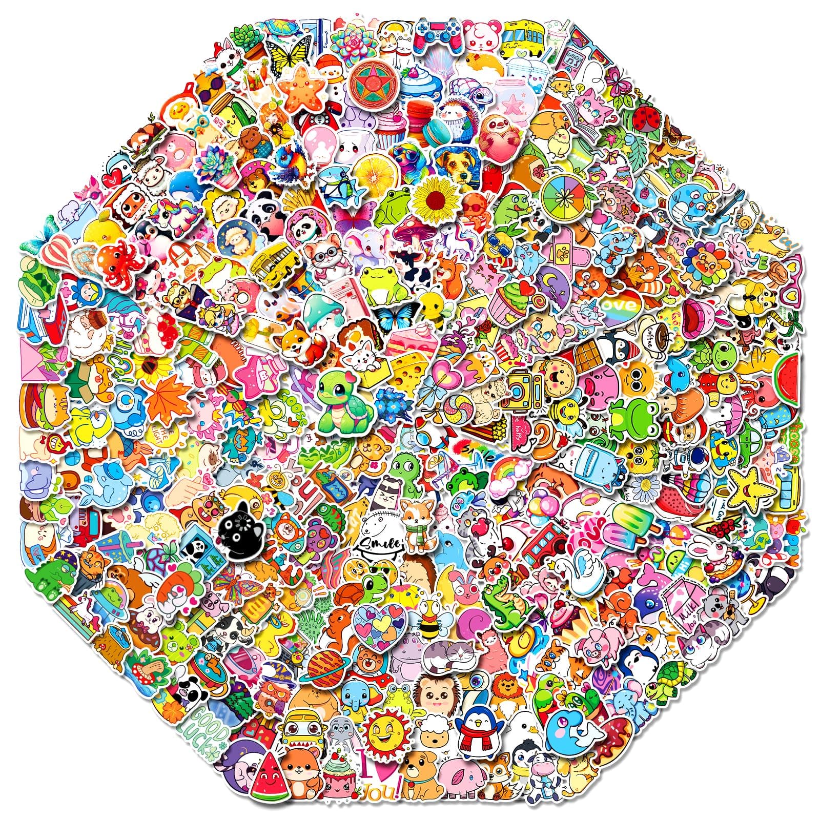 LIFEBE 200PCS Cute Stickers Pack, Funny Stickers for Water Bottles, Waterproof and Reusable Vinyl Sticker for Skateboard Flask Laptop Computer Phone Case, Gifts for Kids, Teens, Adults