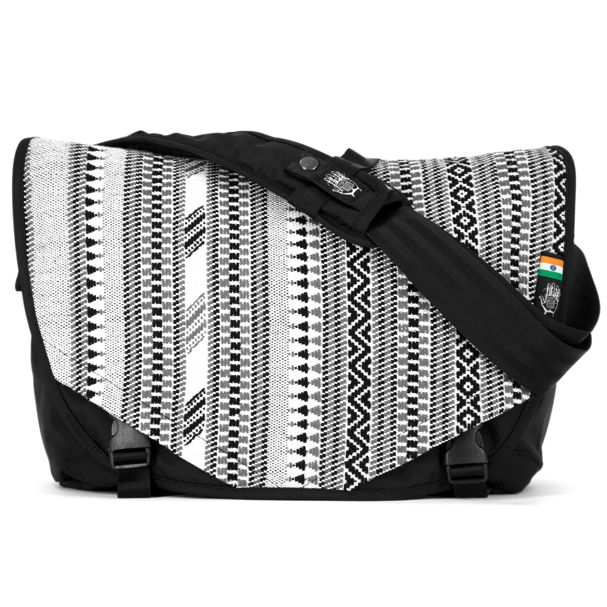 Ethnotek Acaat Messenger Bag from with Hand-Woven Outside Panel Created Using Traditional Techniques