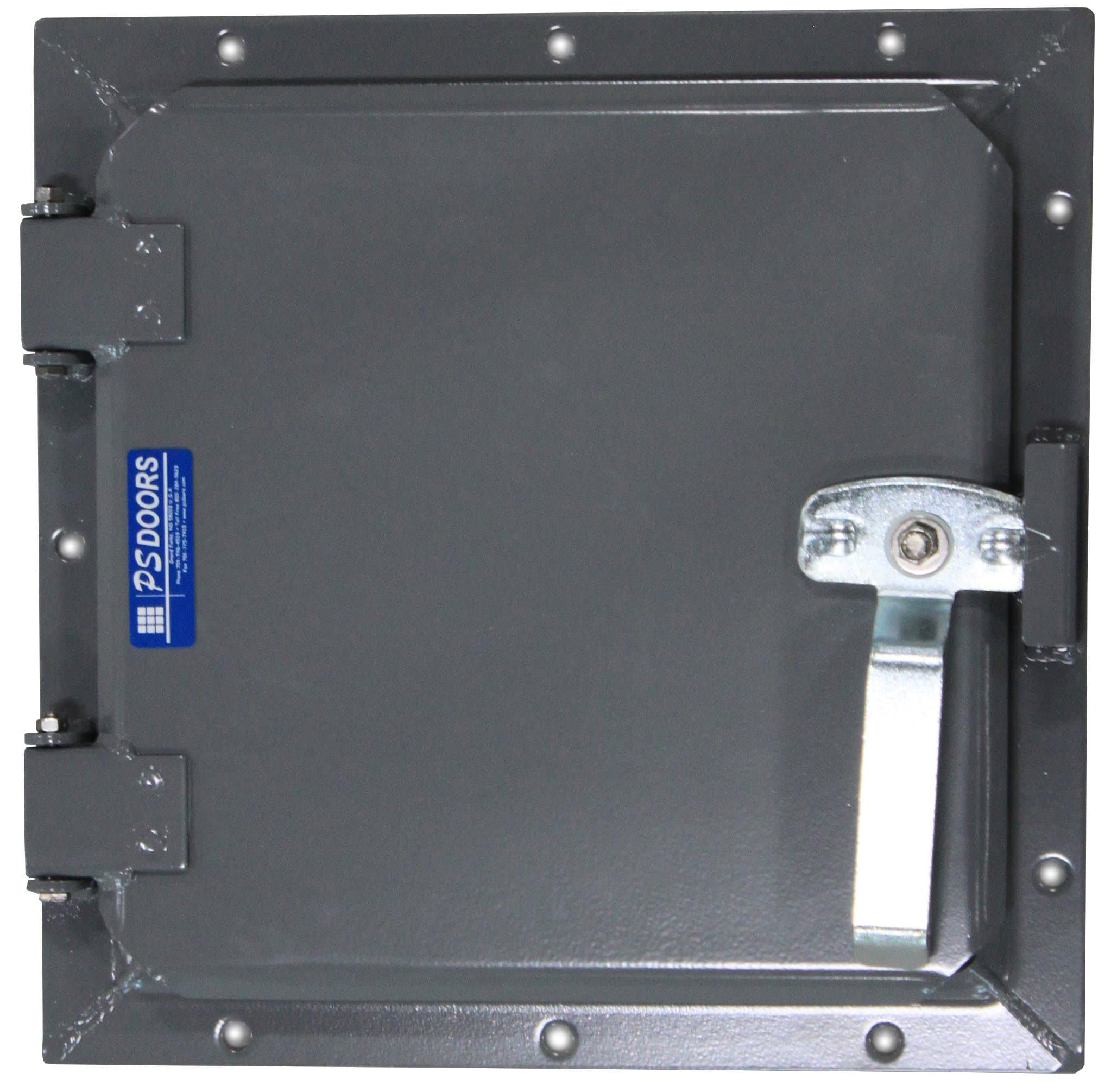 PS Doors AH-710-1212 Mild Steel Access Hatch, Powder Coat Grey Finish, 12" x 12"