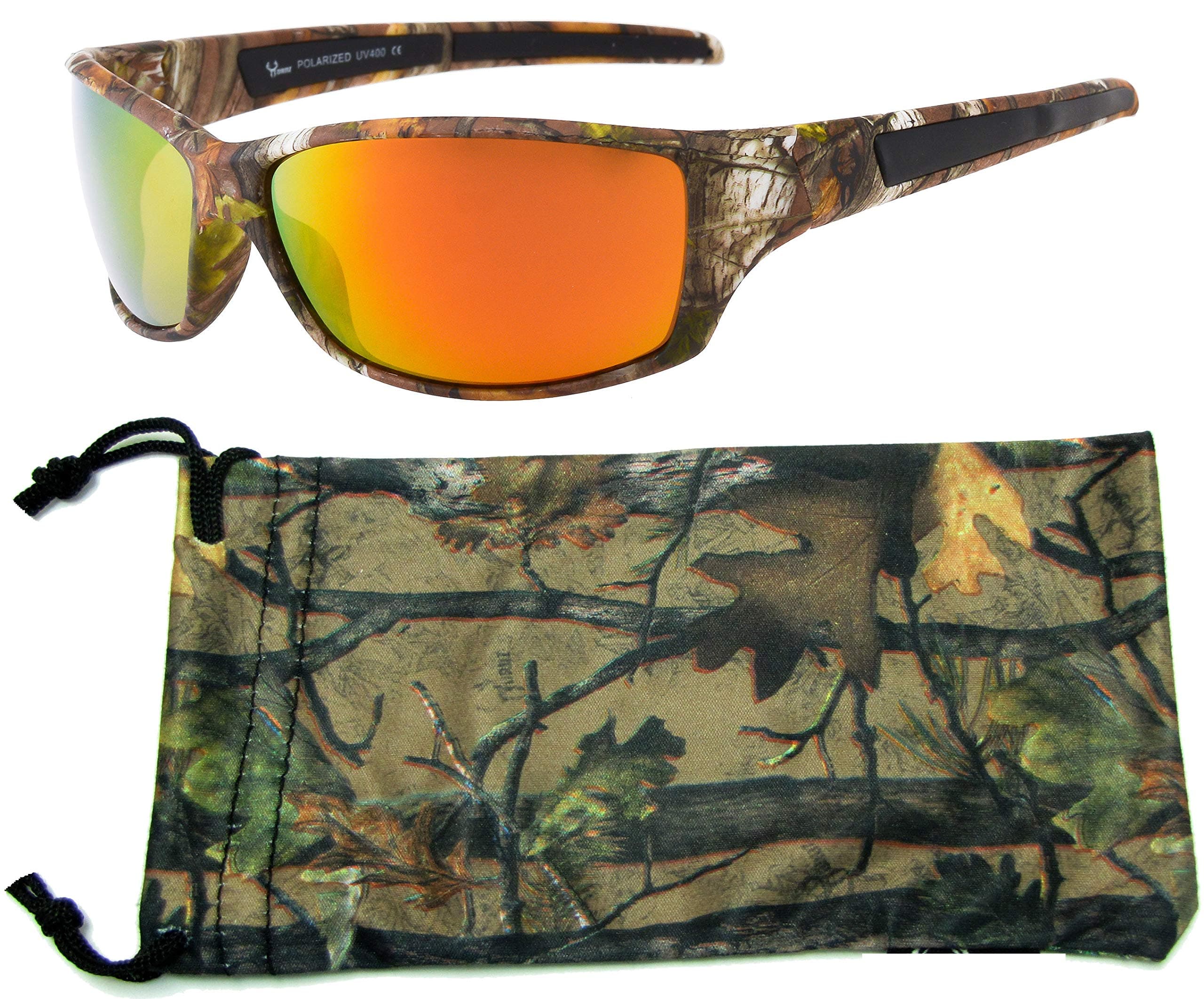 HornzHornz Polarized Sunglasses for Men Brown Forest Camouflage Durable Light Weight