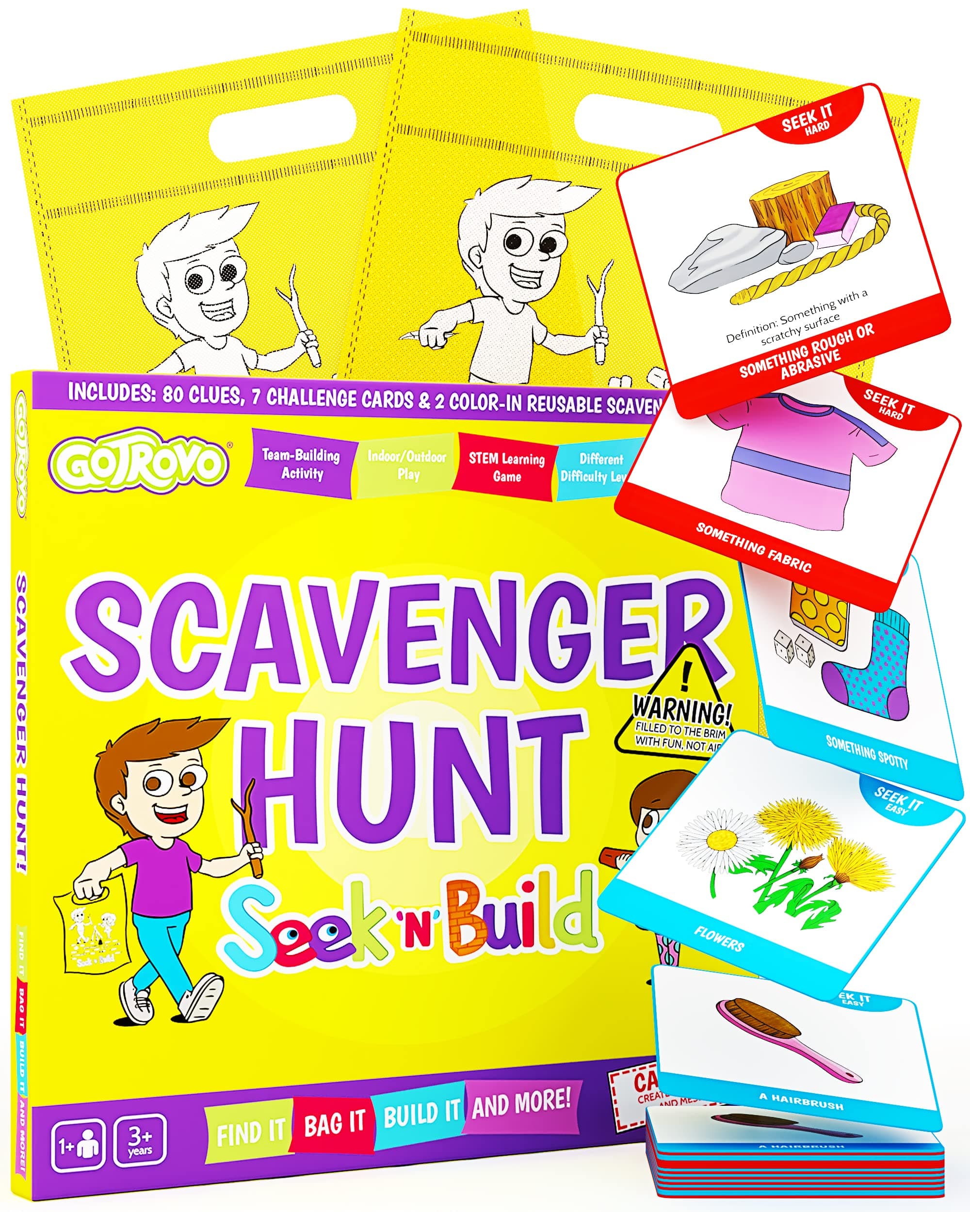 GOTROVO Scavenger Hunt Game for Kids, Toddler Board Games and Camping Activities for Kids Ages 4-6