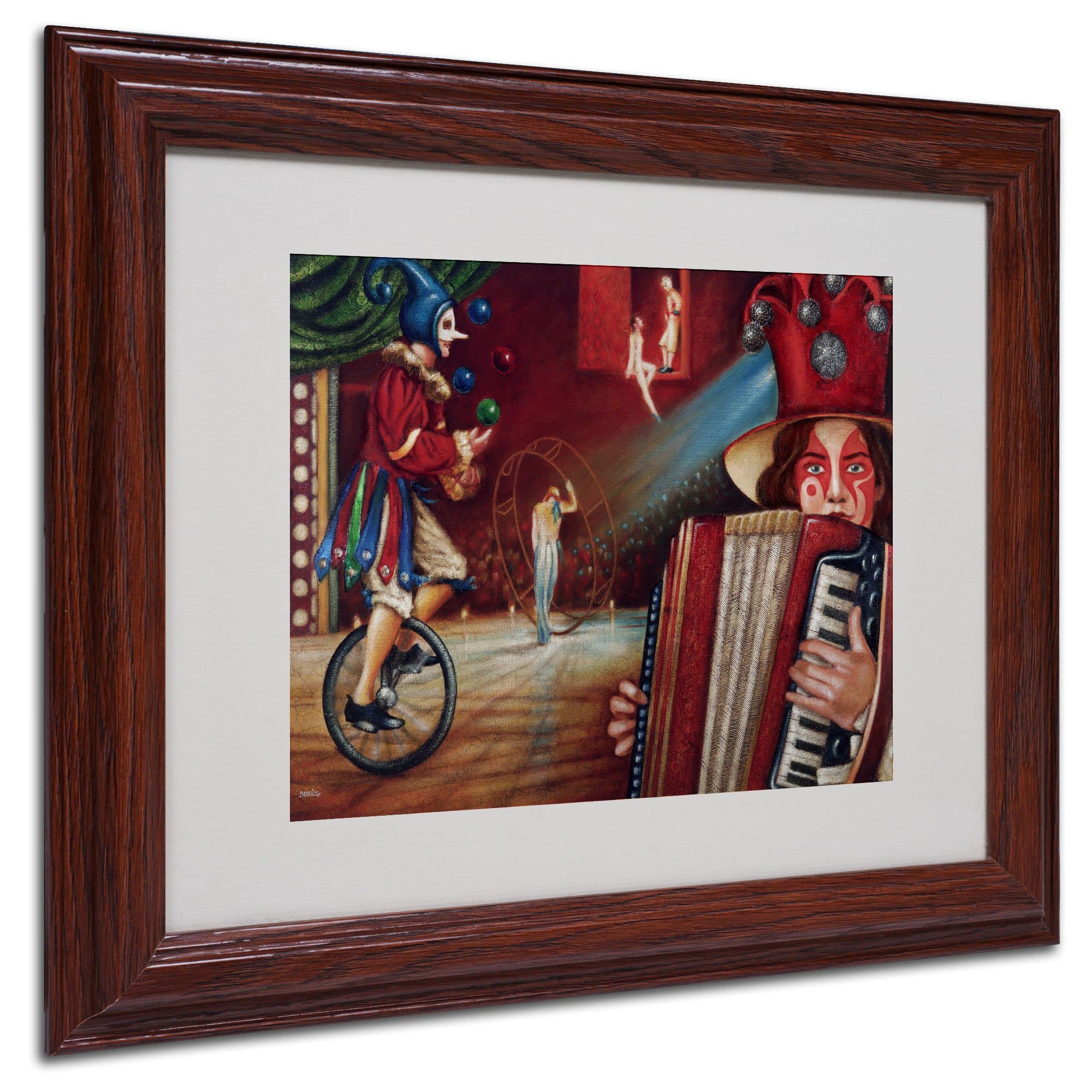 Spectator Artwork by Edgar Barrios, Wood Frame, 11 by 14-Inch