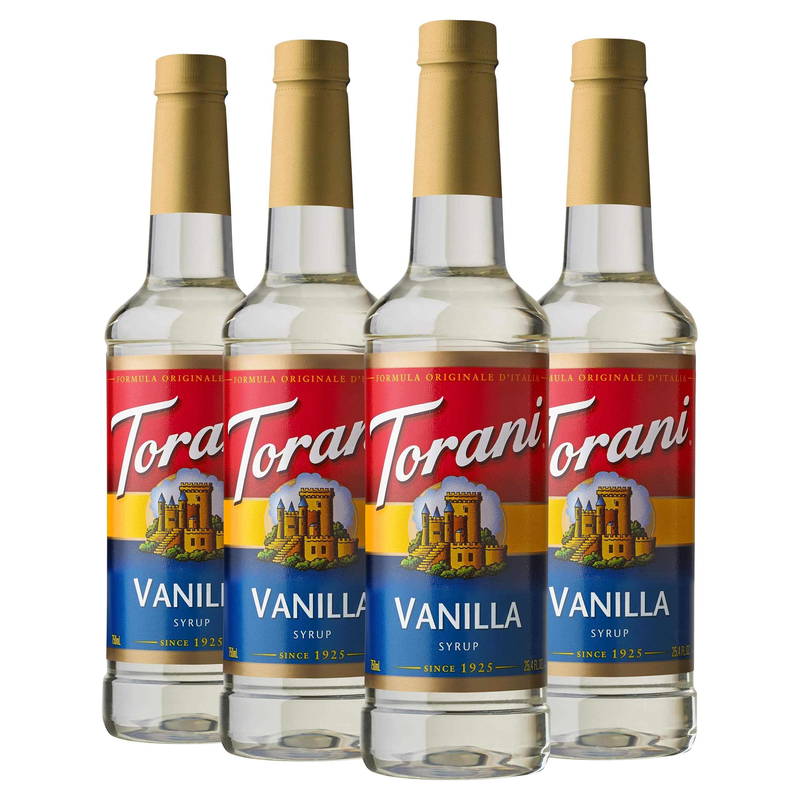 Torani Vanilla Syrup Bottle, 4 x 750 ml