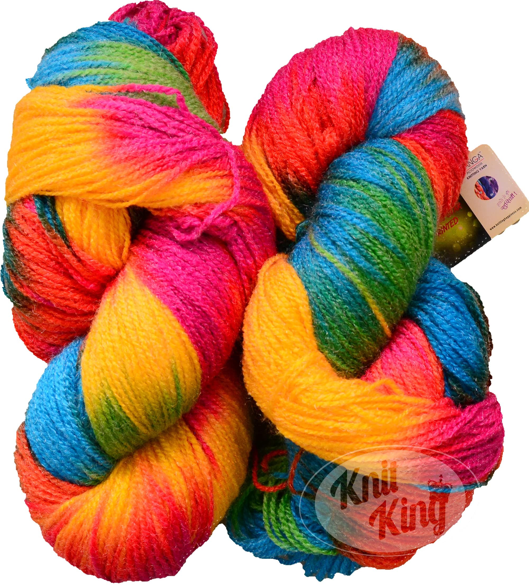 NTGS Glow Knitting Yarn Wool, Rainbow 200 gm Woolen Crochet Yarn Thread. Best Used with Knitting Needles, Crochet Needles. Wool for Knitting. Best Woolen Thread.