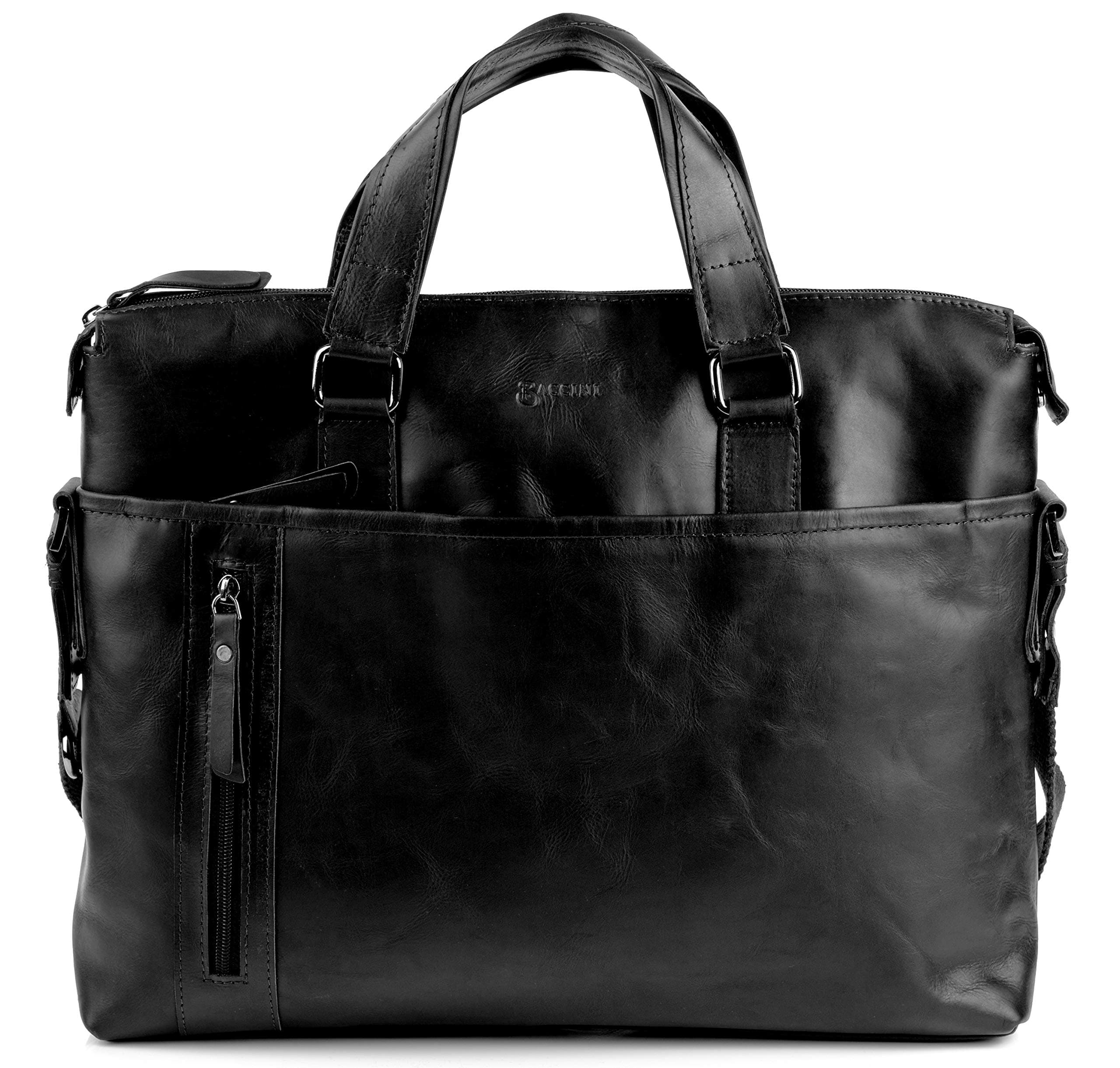 BACCINI laptop bag LEANDRO Large business briefcase real leather 15.4 inch Laptop portable computer satchel leather bag men´s bag