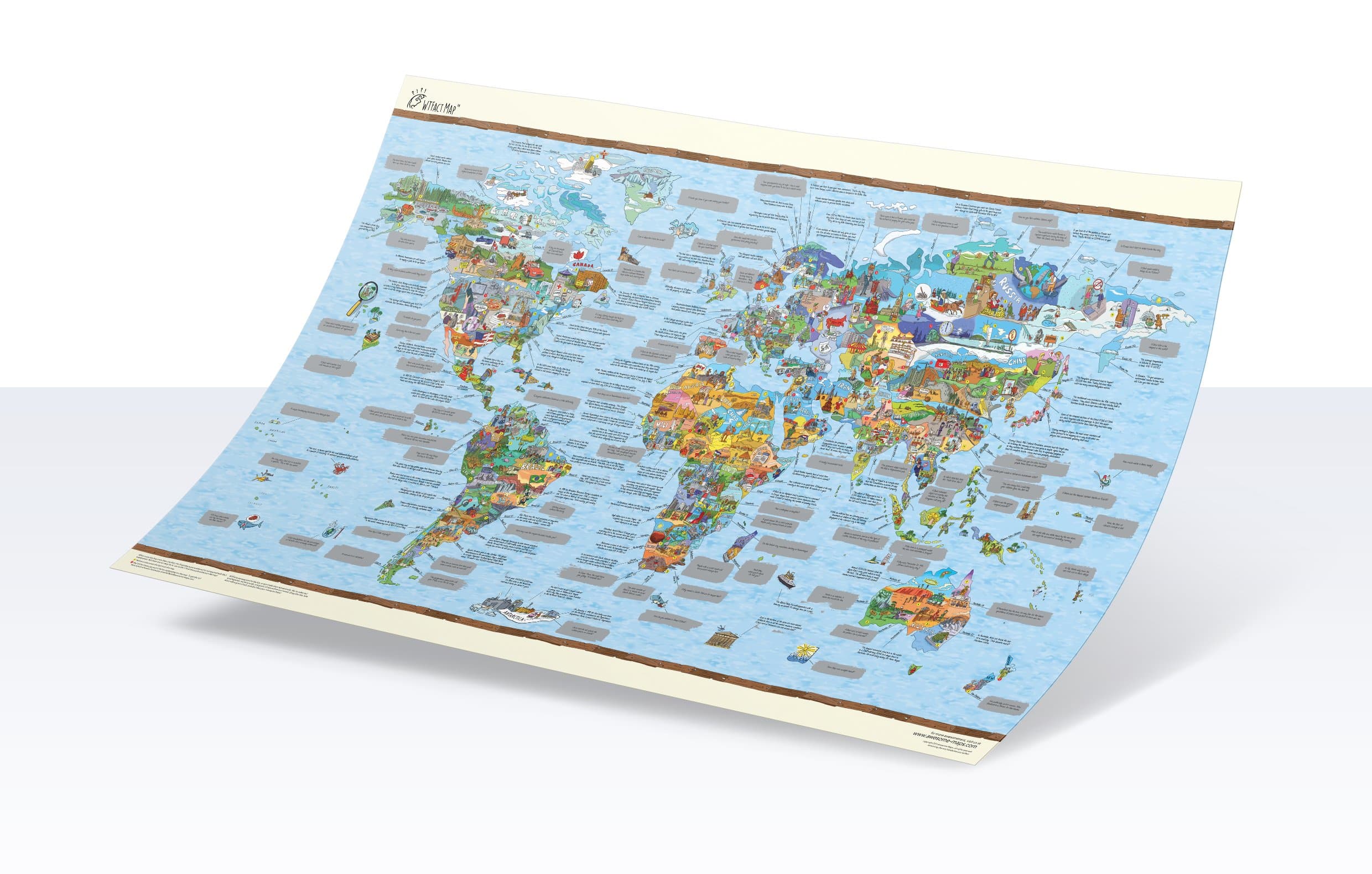 WTFact Map - Interactive Scratchable World Map with Outrageous Facts