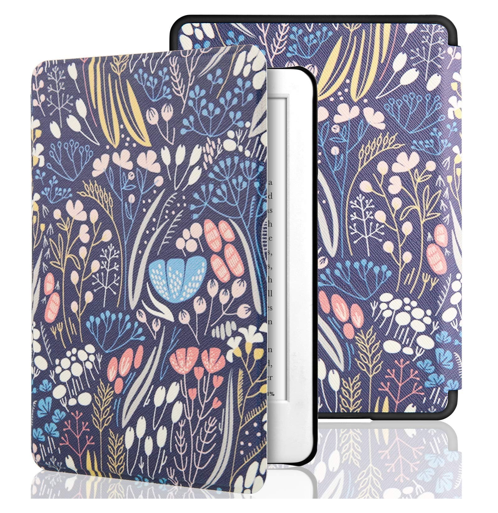 SwooK Classic Printed Magnetic Flip Cover Case for All New Kindle 10th Generation 2019 Release Model: J9G29R Flip Case Smart Folio Cover Case (Not for 10th Gen 2018 Kindle) (Sheaves), Multi