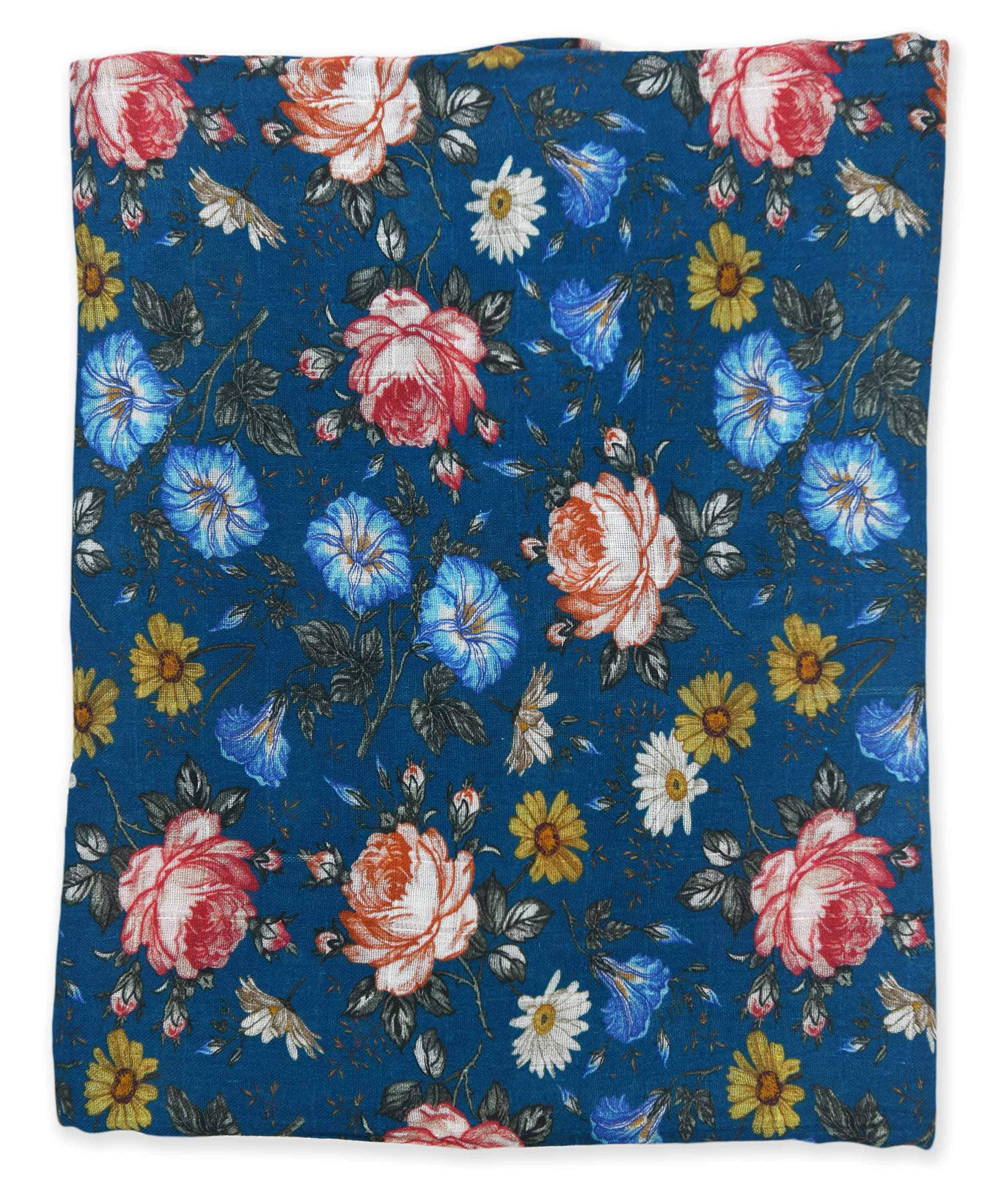 Earthy Organic Muslin Baby Toddler Blanket Swaddle 100% Organic Cotton (Adeline - 1 Layer, 48" x 48")