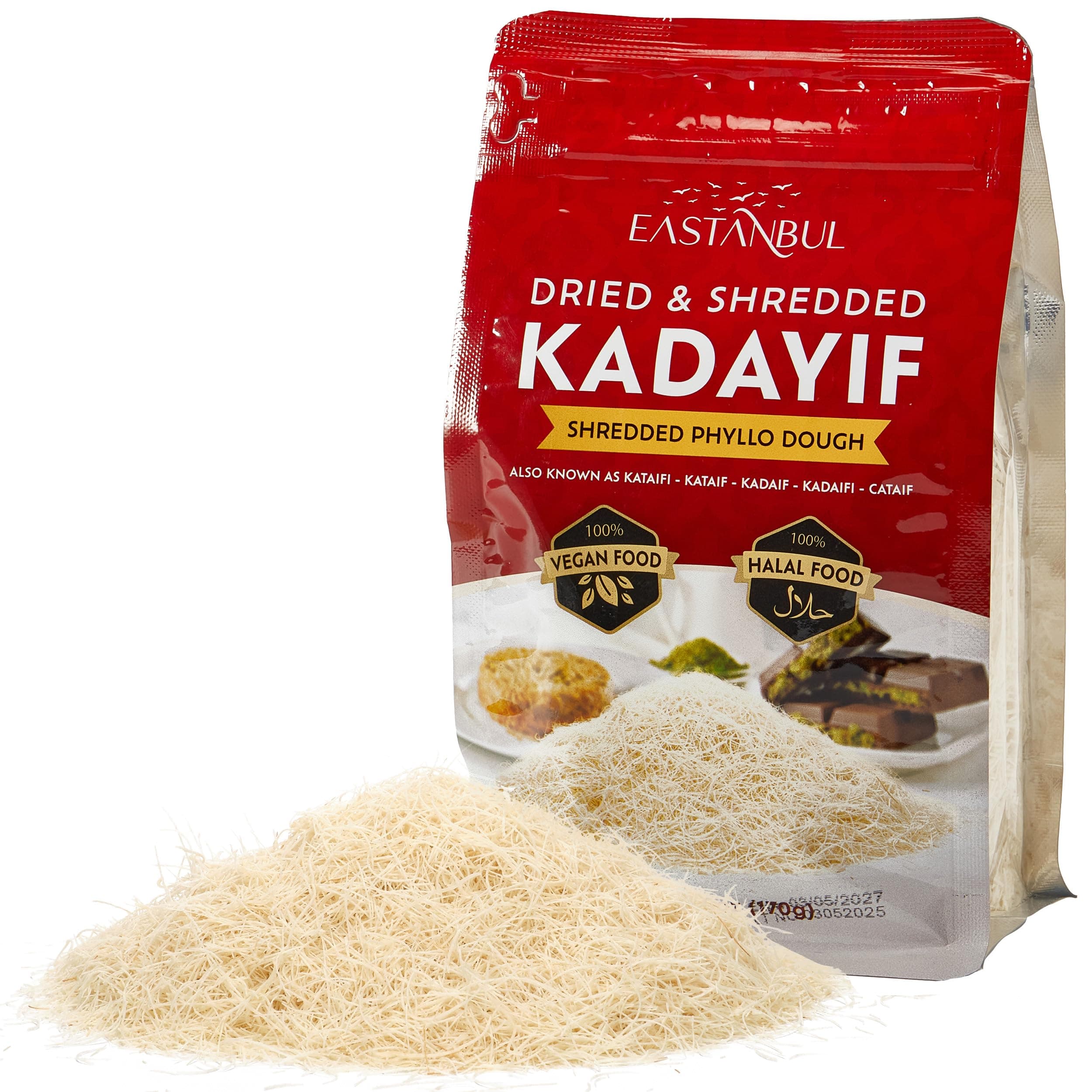 Dried & Chopped Kataifi Shredded Fillo Dough, Kurutulmus Kadayif Pastry Dough, Ingredient for The Viral Dubai Pistachio Chocolate Bar, Shredded Phyllo, Kunafa, Knafeh, Katifi, 170g (6oz)