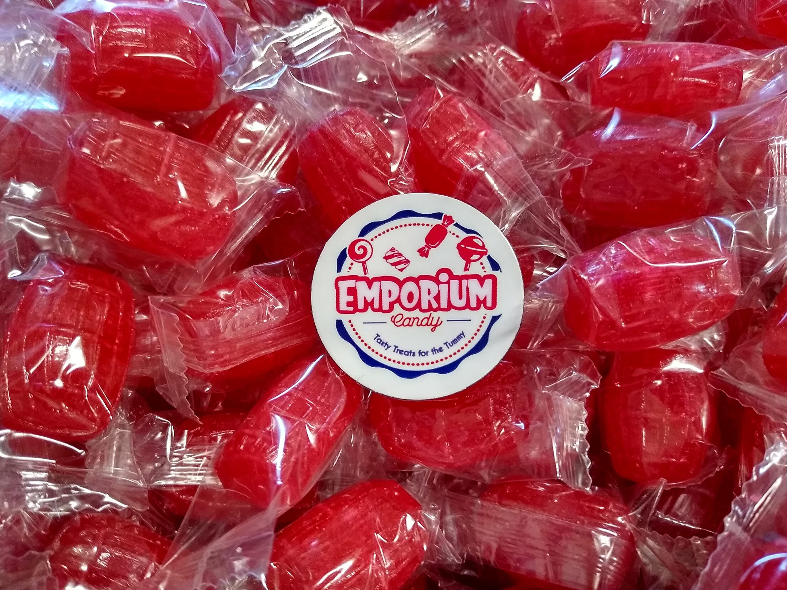 Emporium Candy Sour Cherry Barrels - 2 lbs Bulk Individually Wrapped Fresh Lightly Sour Cherry Hard Candy with Refrigerator Magnet, Red