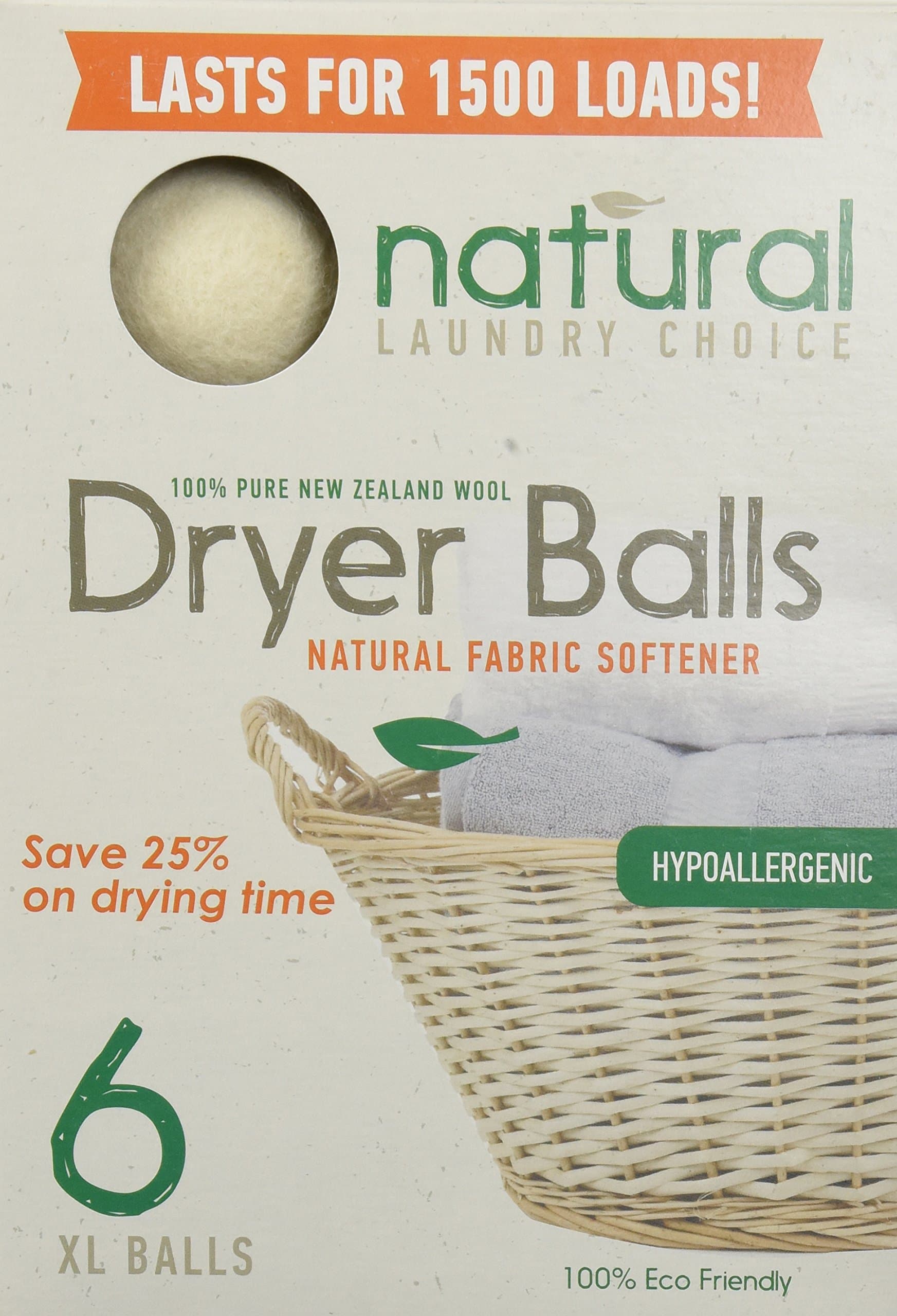 Laundry Dryer Balls - Clothes Will Come Out Soft, Fluffy, Fewer Wrinkles and Less Static Cling. A Natural and Better Alternative to Fabric Softener. Reduce Drying Time and Save on Energy