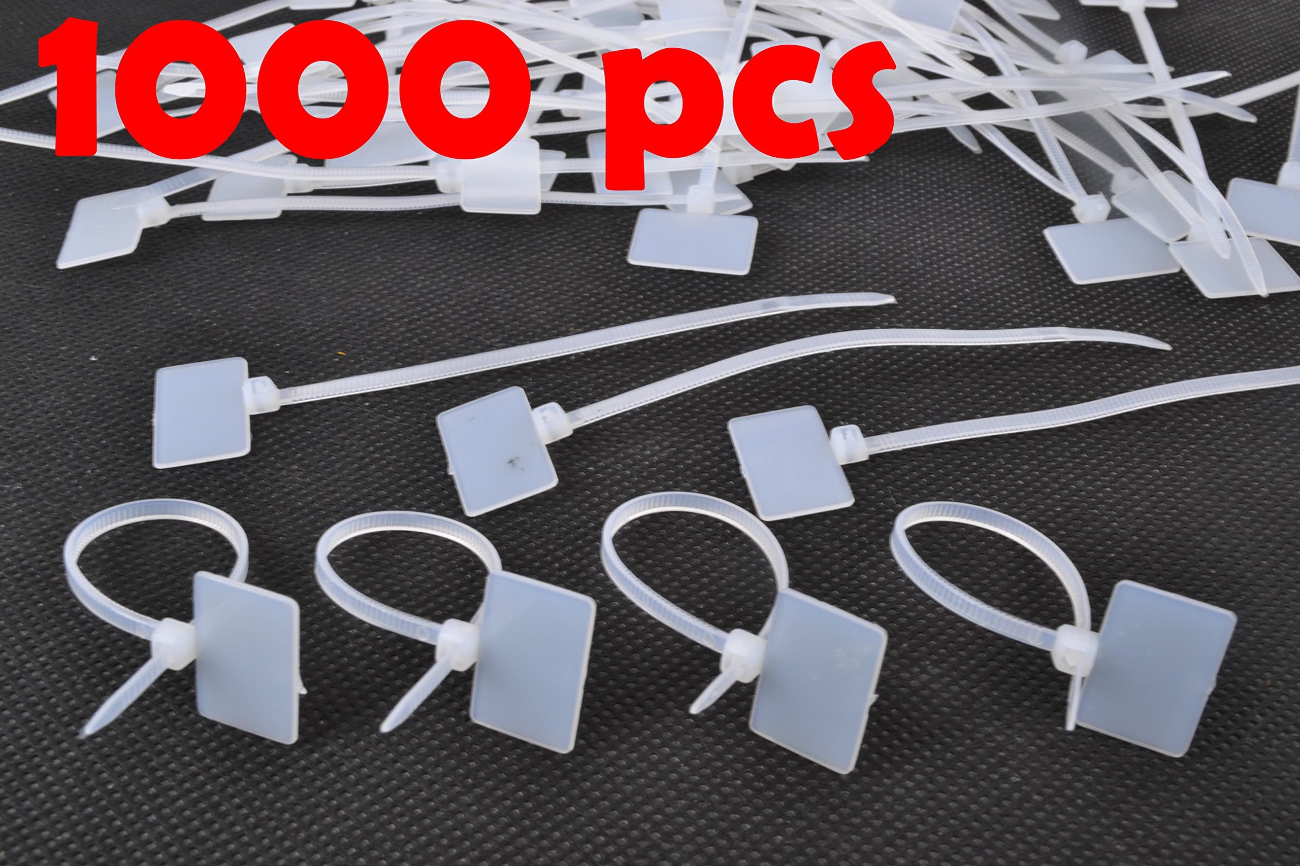 1000 Pcs Zip Ties Cable Mark Tags Write on Ethernet Wire Power Marking Label