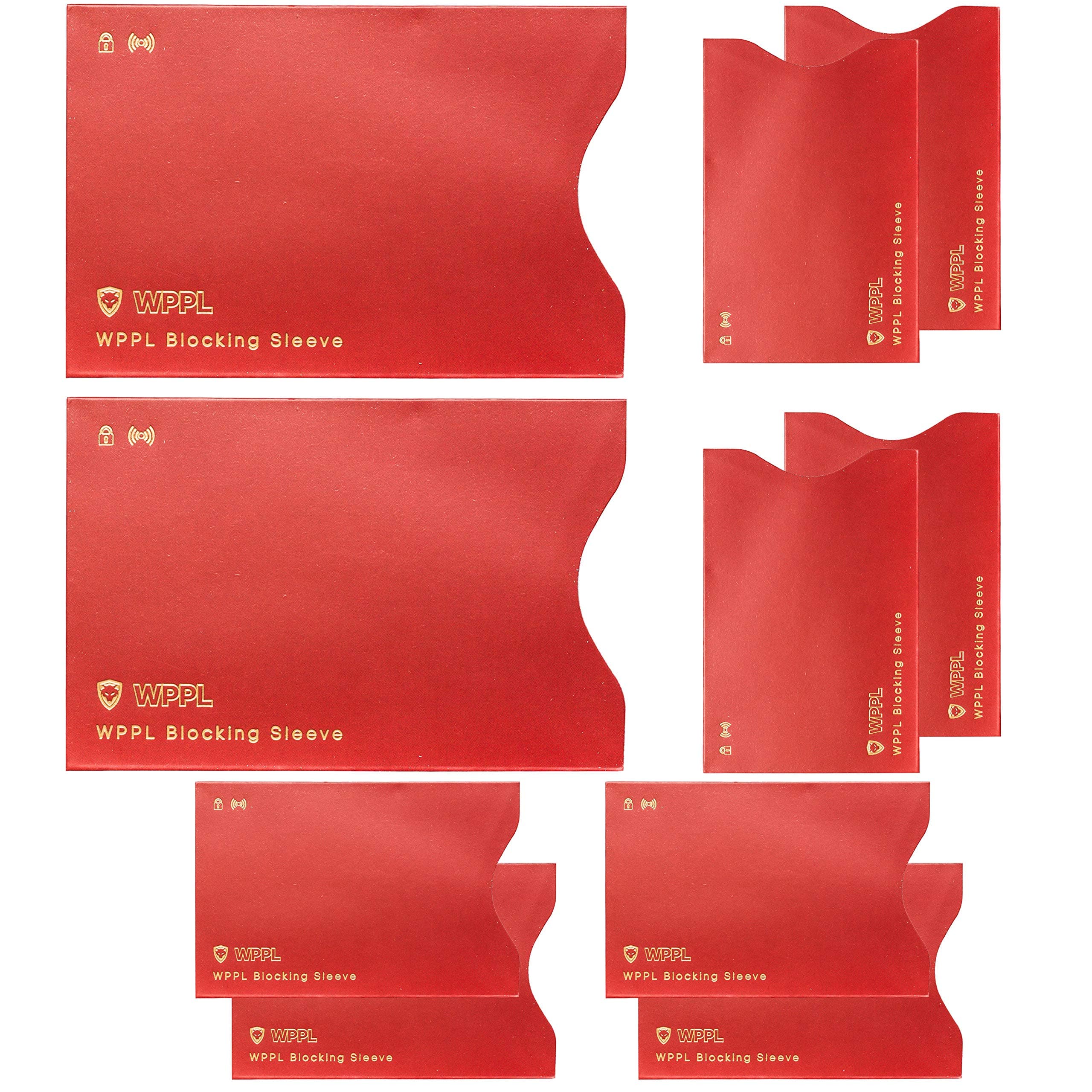 RFID Sleeves Credit Card Sleeve - Credit Card Protector Sleeves to Block Data Theft - RFID Blocking Credit Card Sleeves for Credit & Debit Cards Protection - Fits in Wallet & Purses (Red)