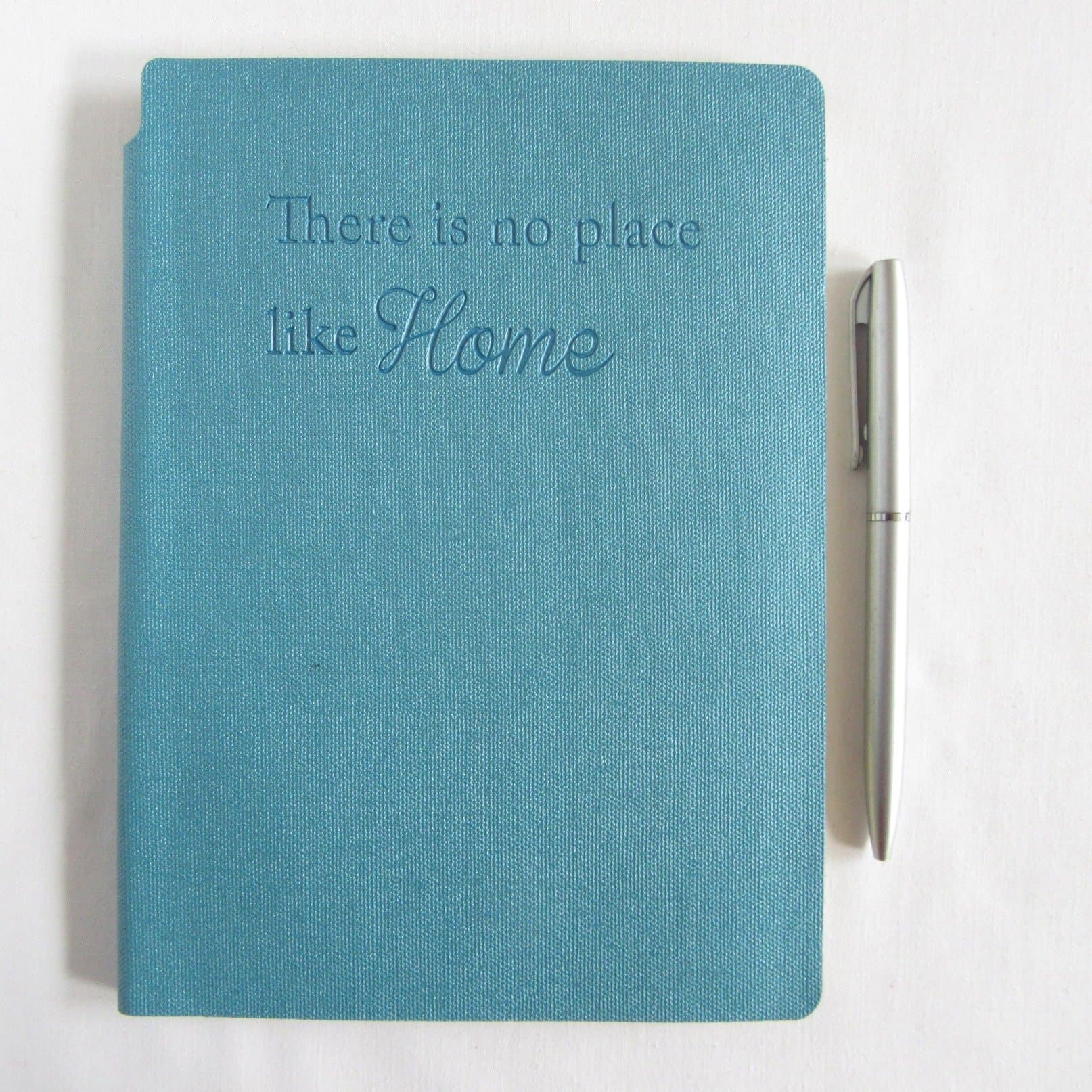 A5 A-Z Address Book & Pen Engraved There is no place like home Blue Soft Cover