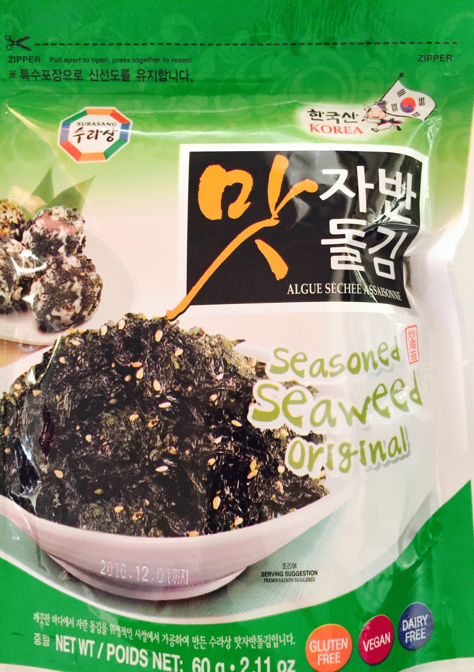 Sura Seasoned Seaweed Laver Original 60g