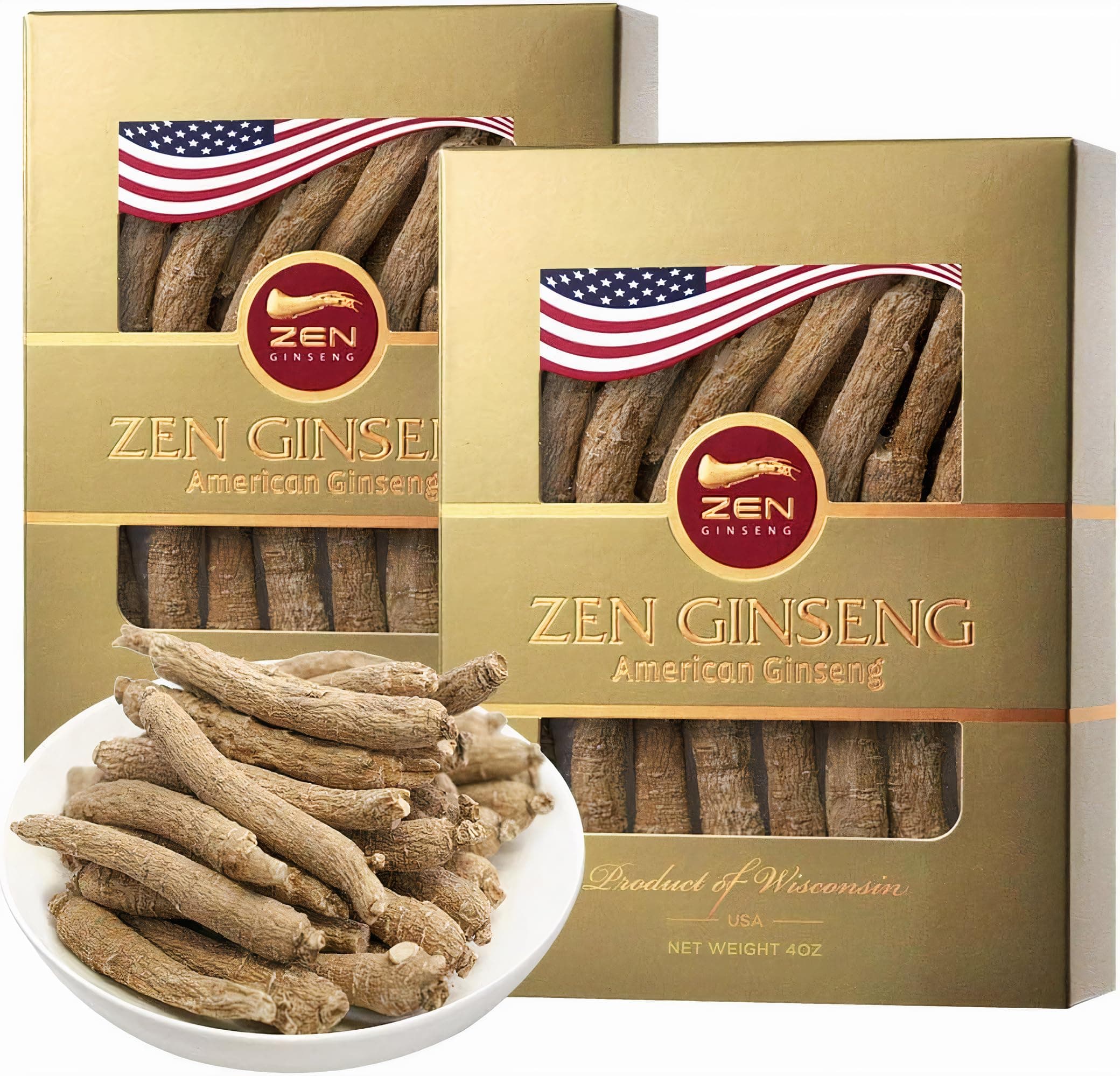 2 Boxes of American Wisconsin Ginseng - Small Long Root - Premium Quality Panax Ginseng. Boosts Body Immunity, Energy for Men & Women (8 Oz per Box)