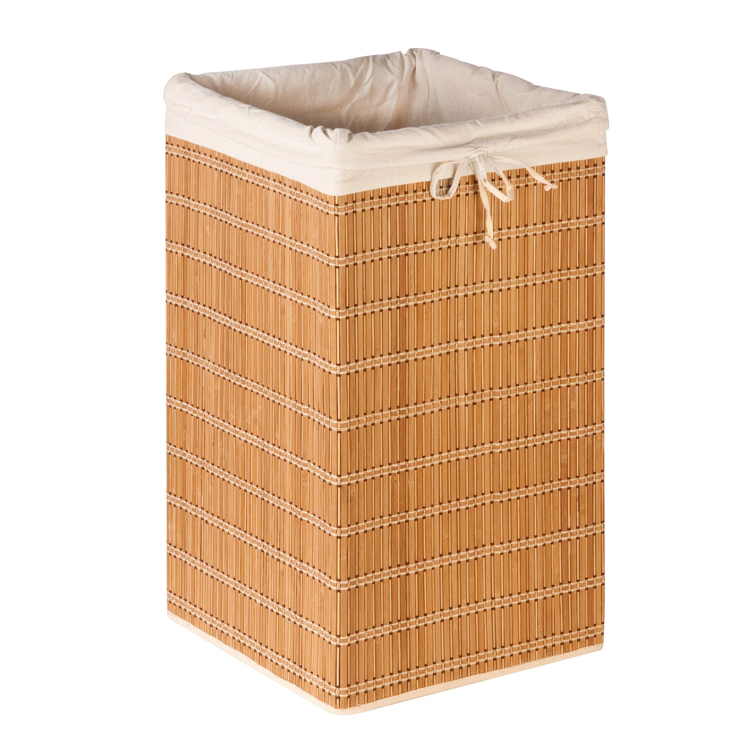 Honey-Can-Do Bamboo Wicker Laundry Hamper with Removable Canvas Bag HMP-01620 Natural, 25-Inches Tall