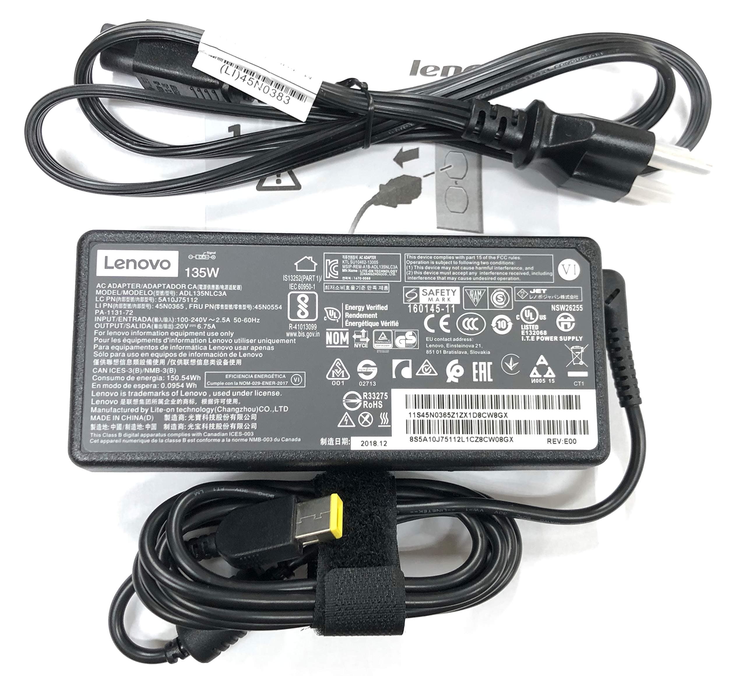 Laptop Notebook Charger for Original Lenovo Y50-70 59425943 59421863 Adapter Adaptor Power Supply (Power Cord Included)