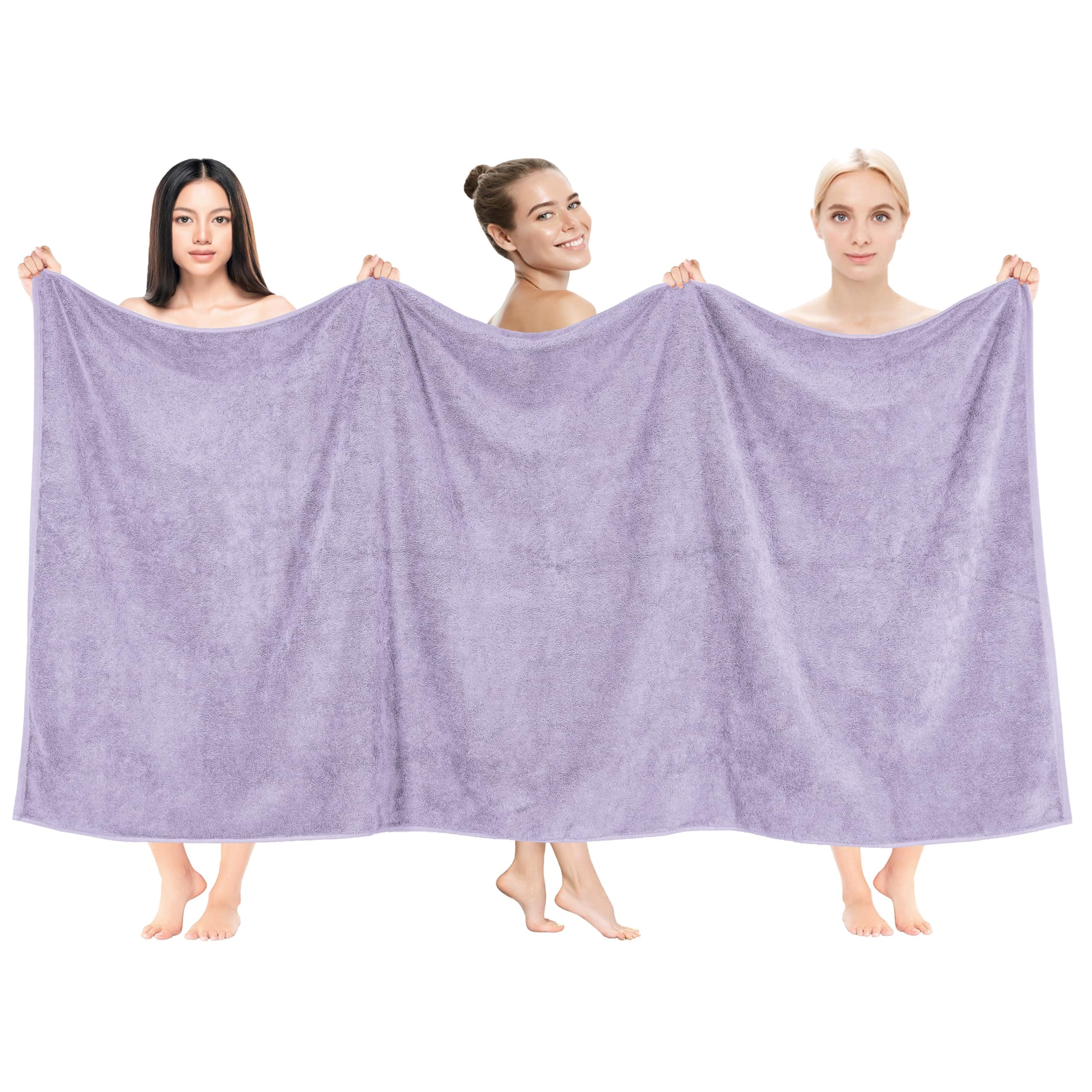 Cotton Paradise 100% Cotton 40x80 Oversized Bath Sheet, Extra Large Turkish Bath Towels for Bathroom, Lilac Bathsheet