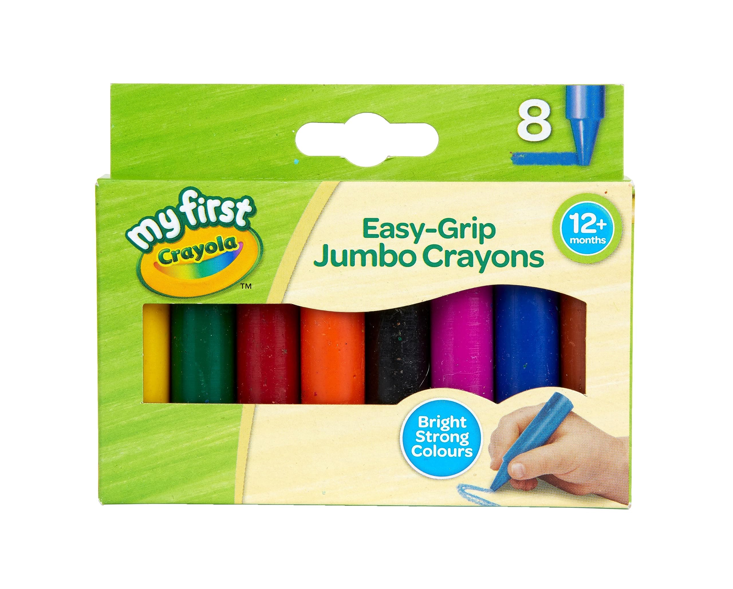 MyFirst Jumbo Crayons - Assorted Colours (Pack of 8) | Easy-Grip Colouring Crayons Perfect for Toddlers Hands | Ideal for Kids Aged 12+ Months