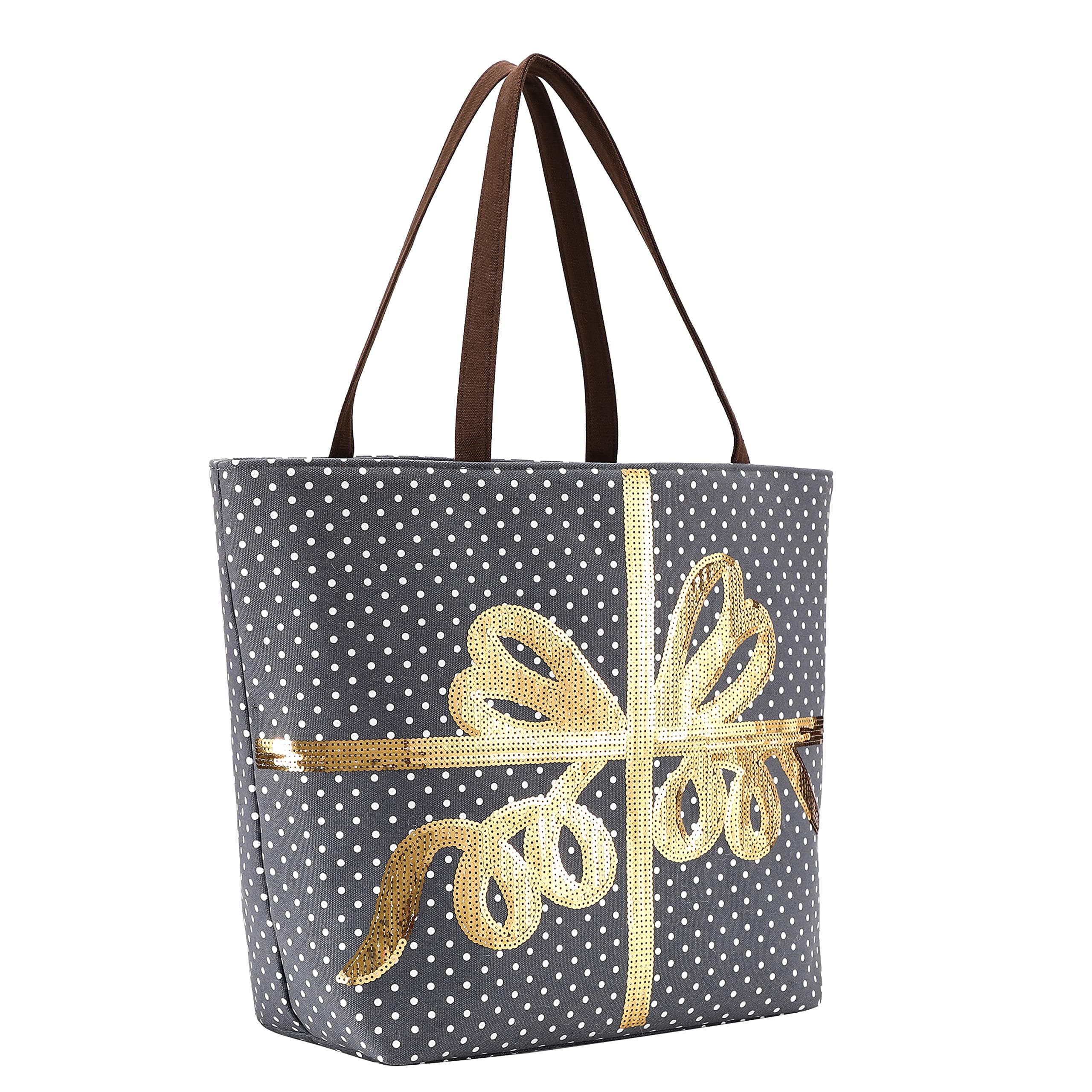 LessMo Christmas Canvas Tote Bag, Large Grocery Shopping Bags, Reusable Multipurpose Heavy Duty, for Outdoor Supermarket Shopping, Christmas Party Favor supplies