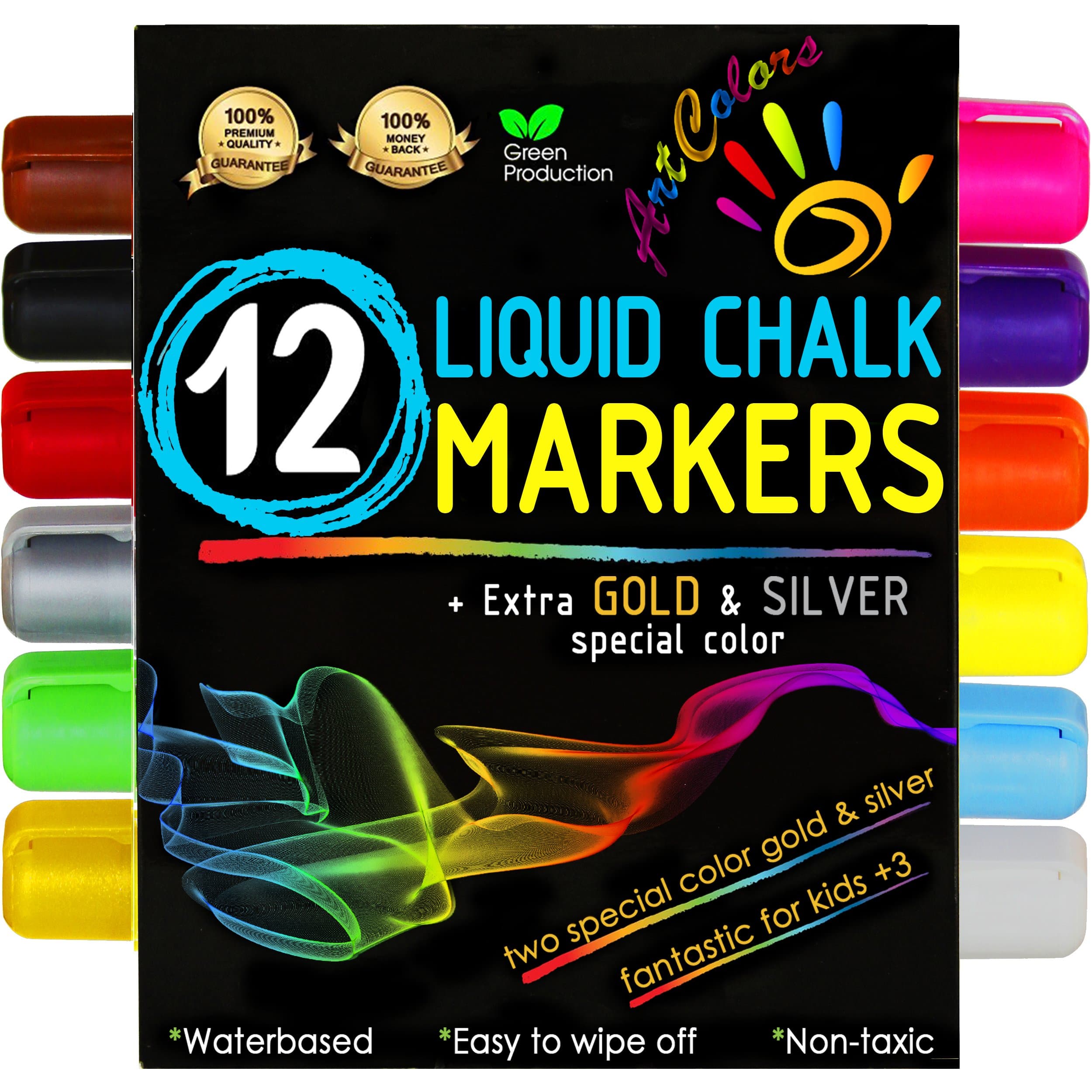 ArtColors Liquid Chalk Markers for chalkboard 12 Pack
