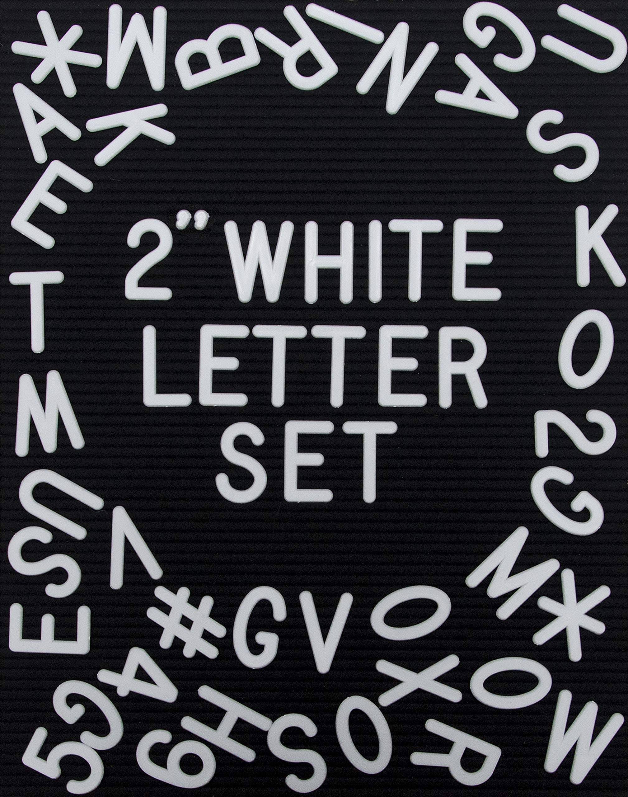 Felt Like Sharing 2" Plastic Letter Board Letters (326 Pieces) - White Accessories for Changeable Felt Board