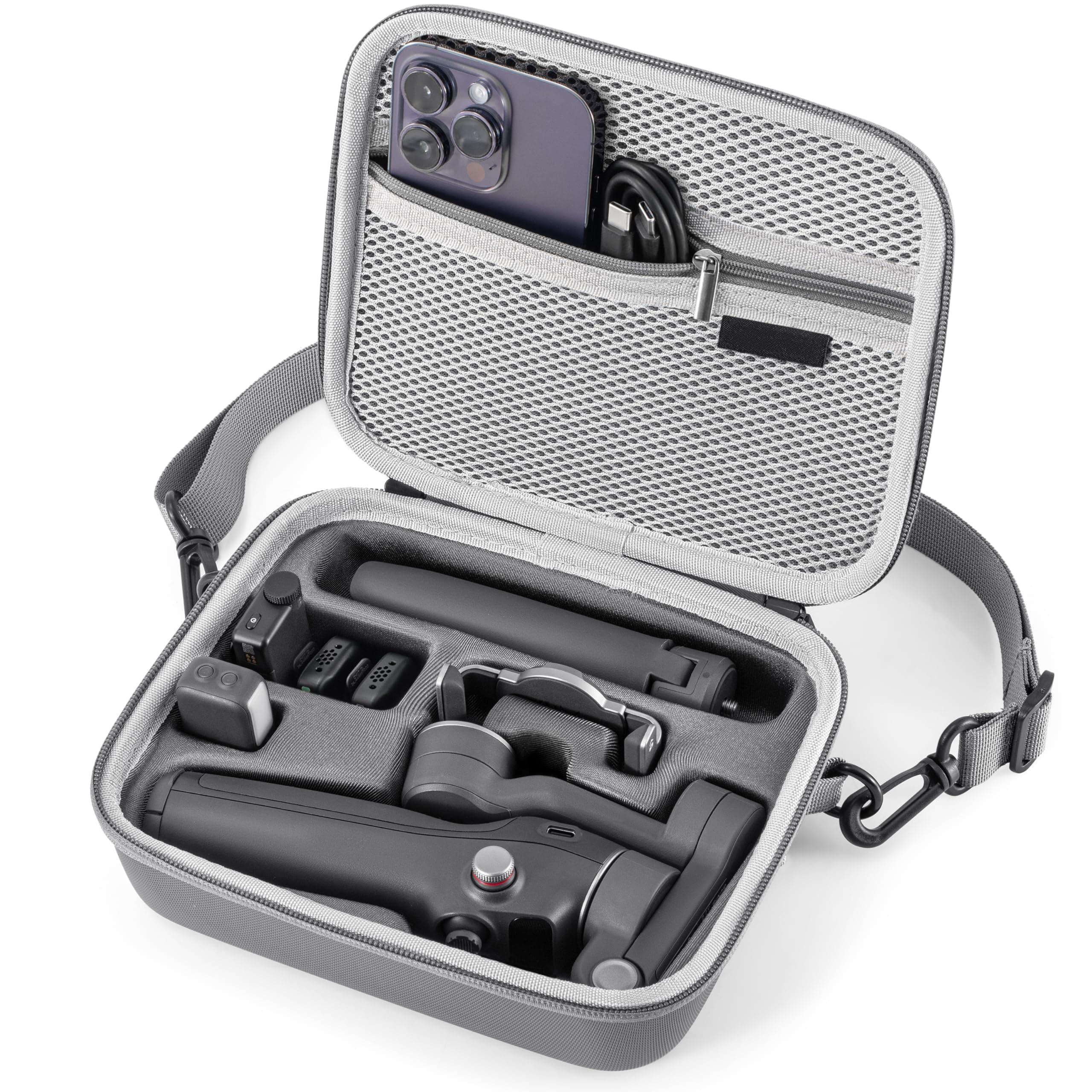 Osmo Mobile 7P/8 Case, Portable PU Shoulder Bag for DJI OM 7 Pro/OM8 Gimbal Stabilizer Travel Case for DJI Osmo Mobile 8/7/7P Accessories