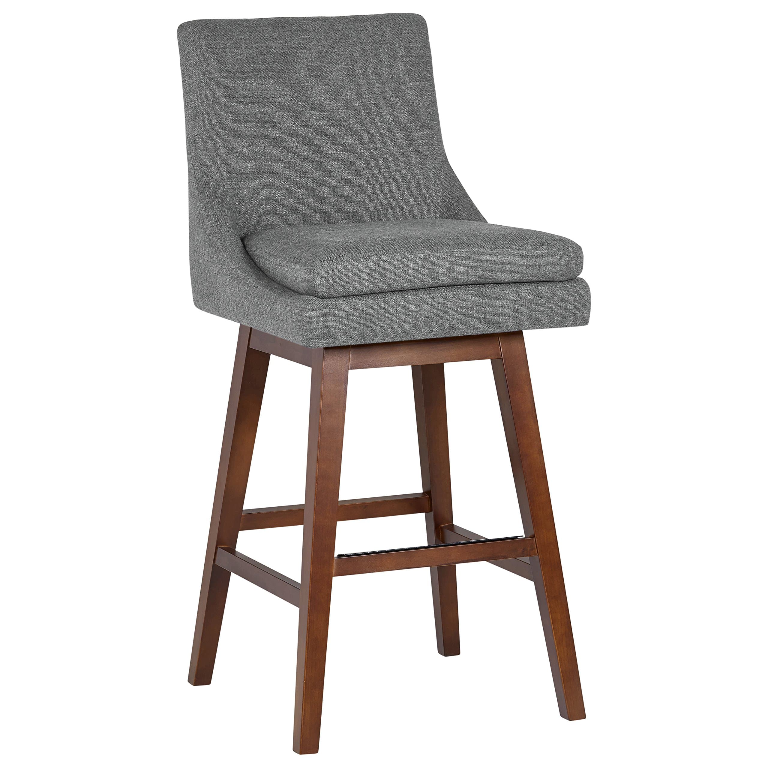 Amazon Brand – Stone & Beam Alaina Contemporary High-Back Swivel Seat Bar Stool, 43"H, Grey