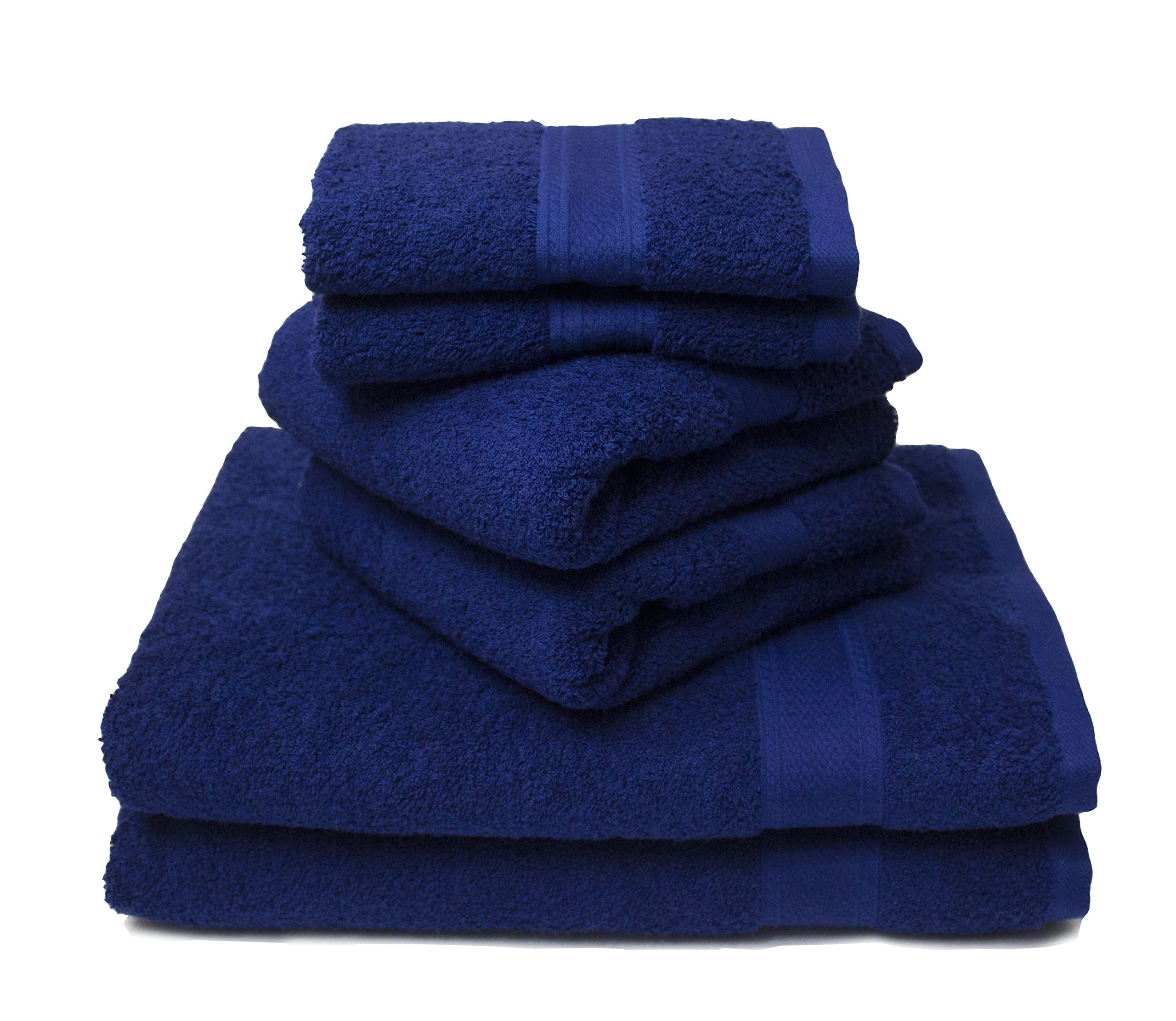 Mandalay Brands Luxury Hotel & Spa Set of 6-Piece Towels, 750GSM,100% Long Staple Combed Cotton. Premium Set of 2 Bath Towels, 2 Hand Towels, 2 washcloths (Blue)