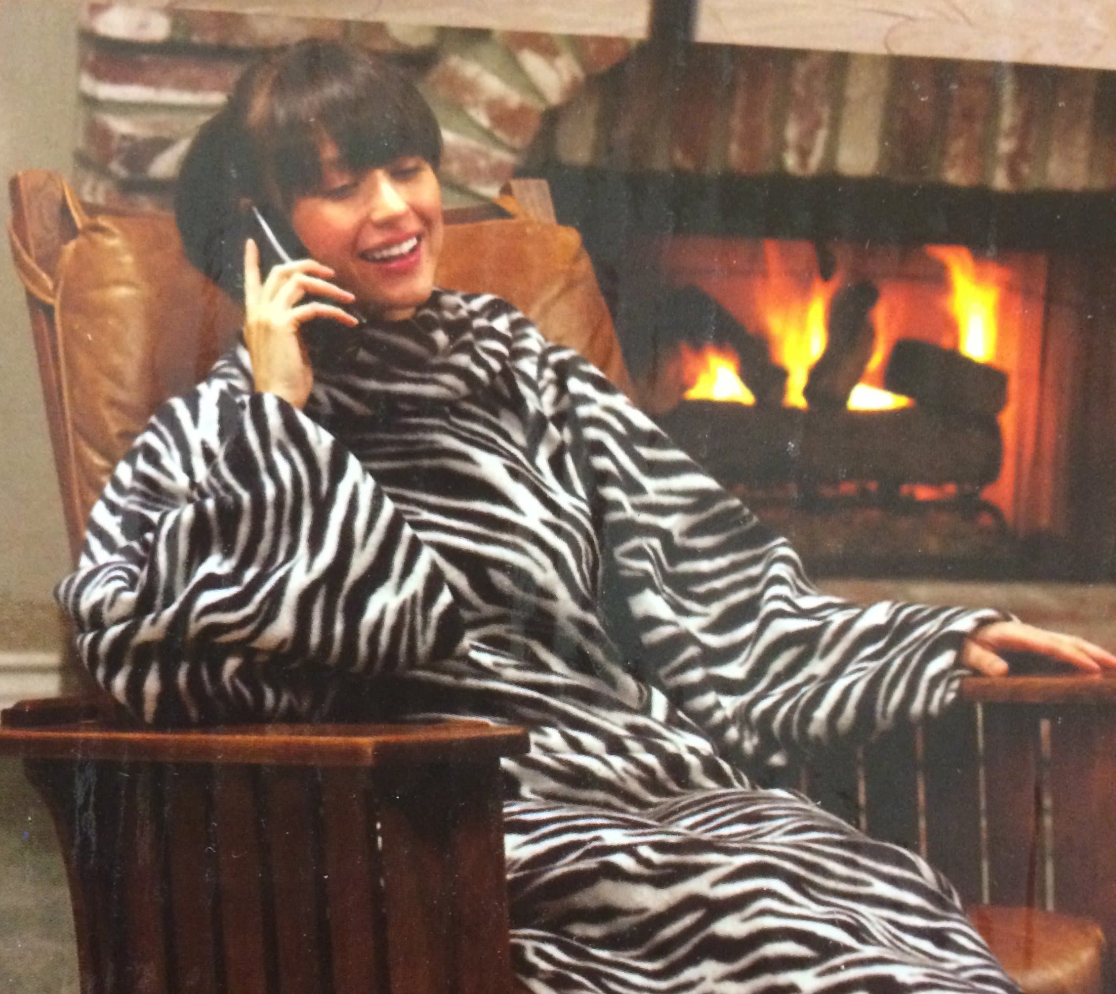 Zebra Adult Softwear Blanket with Sleeves Microfiber Fleece Blanket 87299 One Size Fits All 54" X 71"