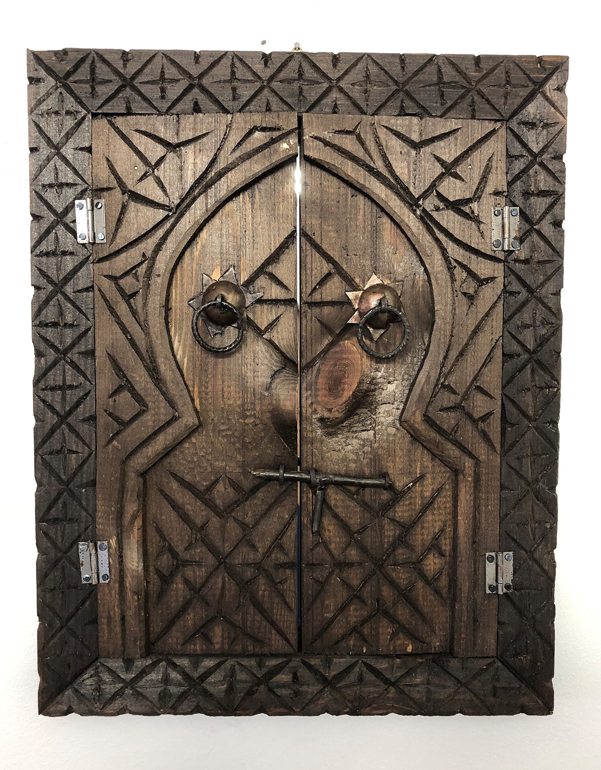 Ethnic Furniture Carved Wood Frame Wall Mirror in Morocco Moroccan 1316 Moroccan Ethnic African Craft Hand Made