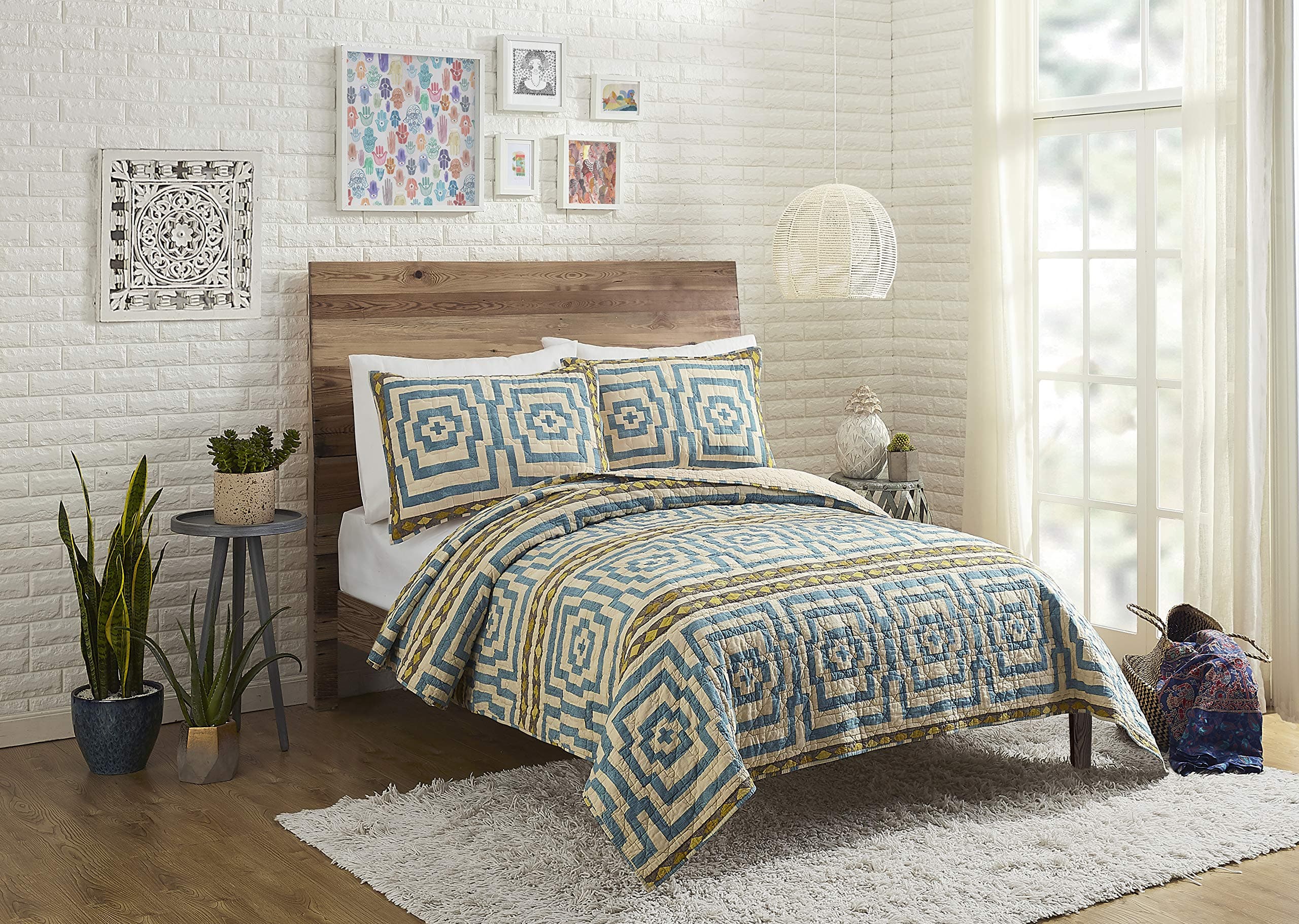 Justina Blakeney Hypnotic Quilt Set, Blue