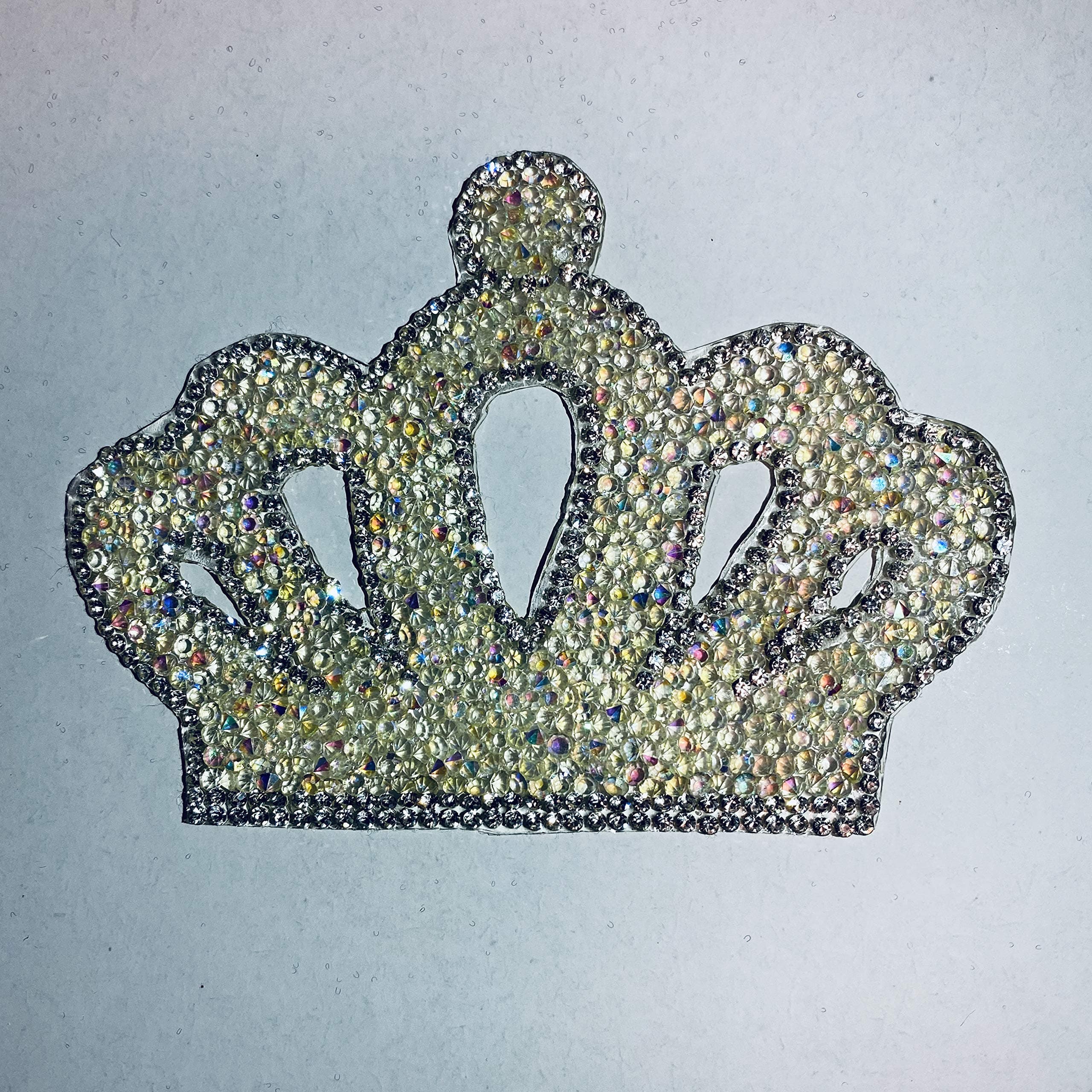 Clear Crystal AB" Crown" Shape Rhinestone Applique Iron on Transfer Applique Patch, Price for 1 Pcs