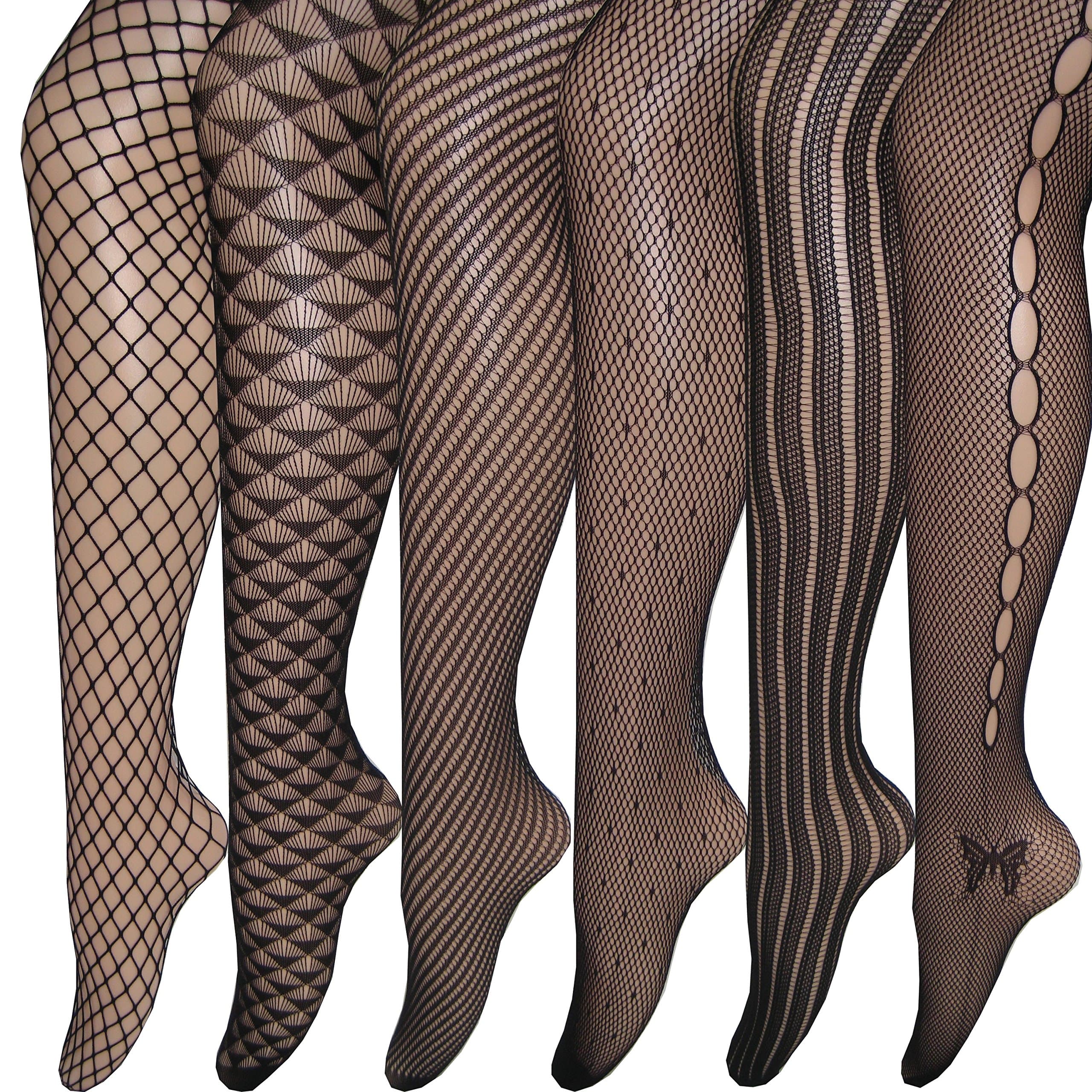 Fishnet Stockings Lace Nylons Pantyhose Tights (Pack of 6)