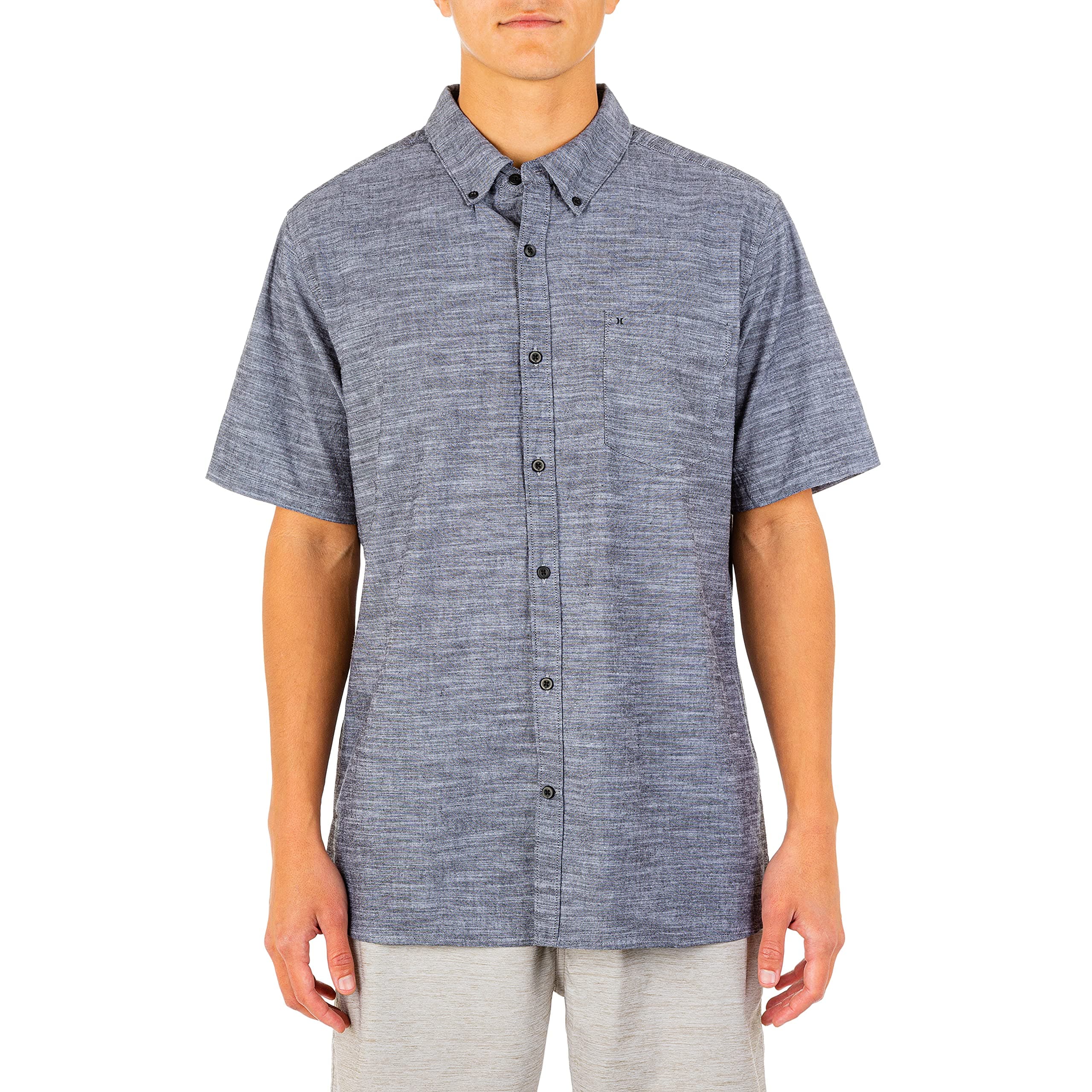 Hurley Men's One and Only Textured Short Sleeve Button Up