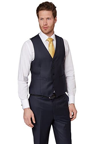 Ermenegildo Zegna Cloth Men`s Regular Fit Plain Blue Waistcoat 50R