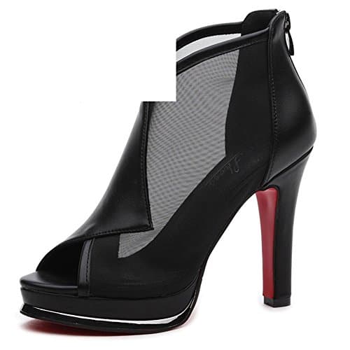 Ladies, heel shoes.,net yarn hundred waterproof shoes-B Foot length=23.8CM(9.4Inch)