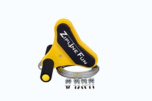 Zip Line Fun ZL35 Zip Line Ride On, 35', Yellow Trolley by Adventure Parks