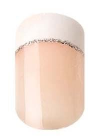 Party Nails Pre-glued 2x Sets of 12 Nails Each Pack, Total of 24 Nails Color Peach Sparkle w/White Tip #88501+ A-viva Eco Nail File