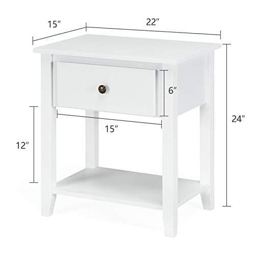 Tangkula End Table with Drawer, Nightstand w/Drawer and Storage Shelf, Beside Sofa Table for Bedroom Living Room, Chest Sofa Side Bedside Storage End Table, Accent Table with Open Shelf