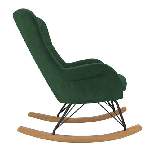 Baby Relax Cranbrook Rocker Accent Chair with Storage Pockets, Green