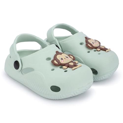 GLJ Little AngelToddler Clogs Slippers, 12 Months to 3 Years, Baby Boy, Waterproof, Lightweight, Cute Cartoon Penguin Design