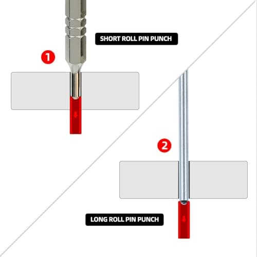 BESTNULE 8 Piece Roll Pin Punch Set, Pin Punch Set, Punch Tools with 1 Tweezers, Made of Solid Material Including Steel Punch and Tweezer, Ideal for Machinery Maintenance