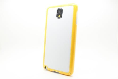 JUJEO Hybrid Fiber Cover with 3D Pattern for Samsung Note 3 N9005 N9002 N9000 - Non-Retail Packaging - White/Yellow