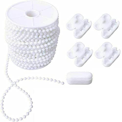 Roller Blind and Roman Shade Blind Beaded Chain Cord White Plastic Roller Blind Chain Repair (5M)