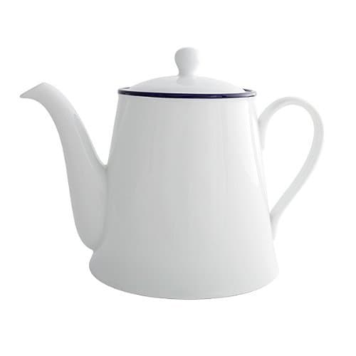 Canteen Enamelware Teapot with Lid,Blue/ White
