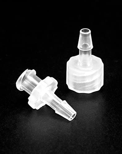QWORK Male luer Lock & Female luer Lock 1/8" PP Hose Barb Adapter, 50 Pcs PP Hose Barb Adapter for Laboratory Biochemical/Analytical Instruments, Aquarium Equipment and Food Machinery