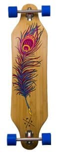 Madrid Missionary Bamboo P-Cock Feather Complete Drop Thru Longboard Skateboard New